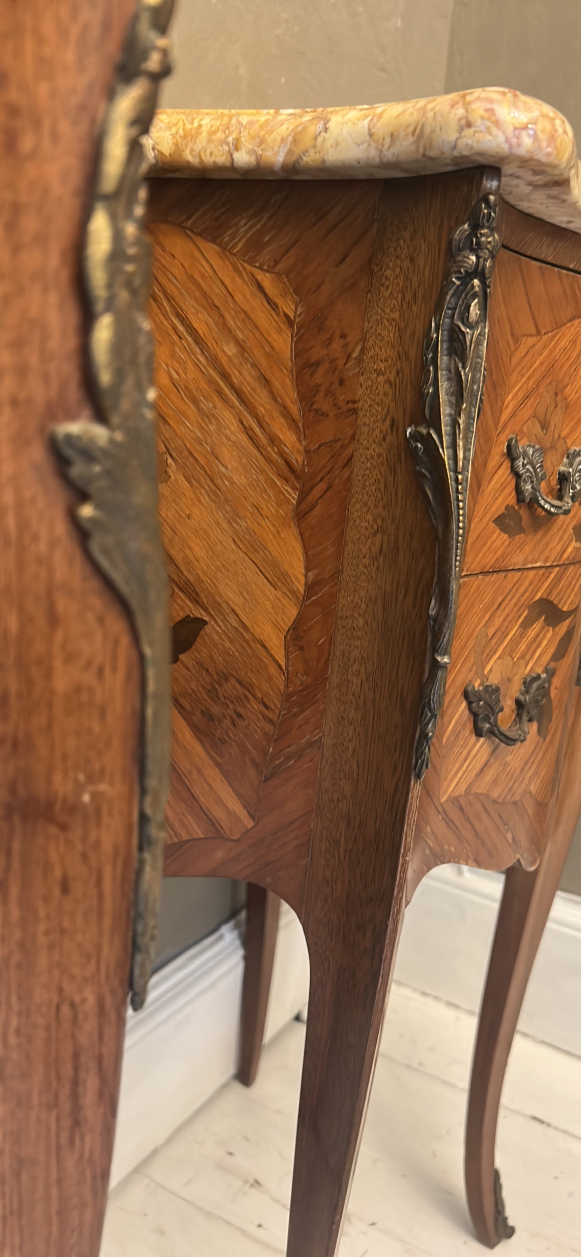 Pair of French Louis XV marquetry Bedside tables
