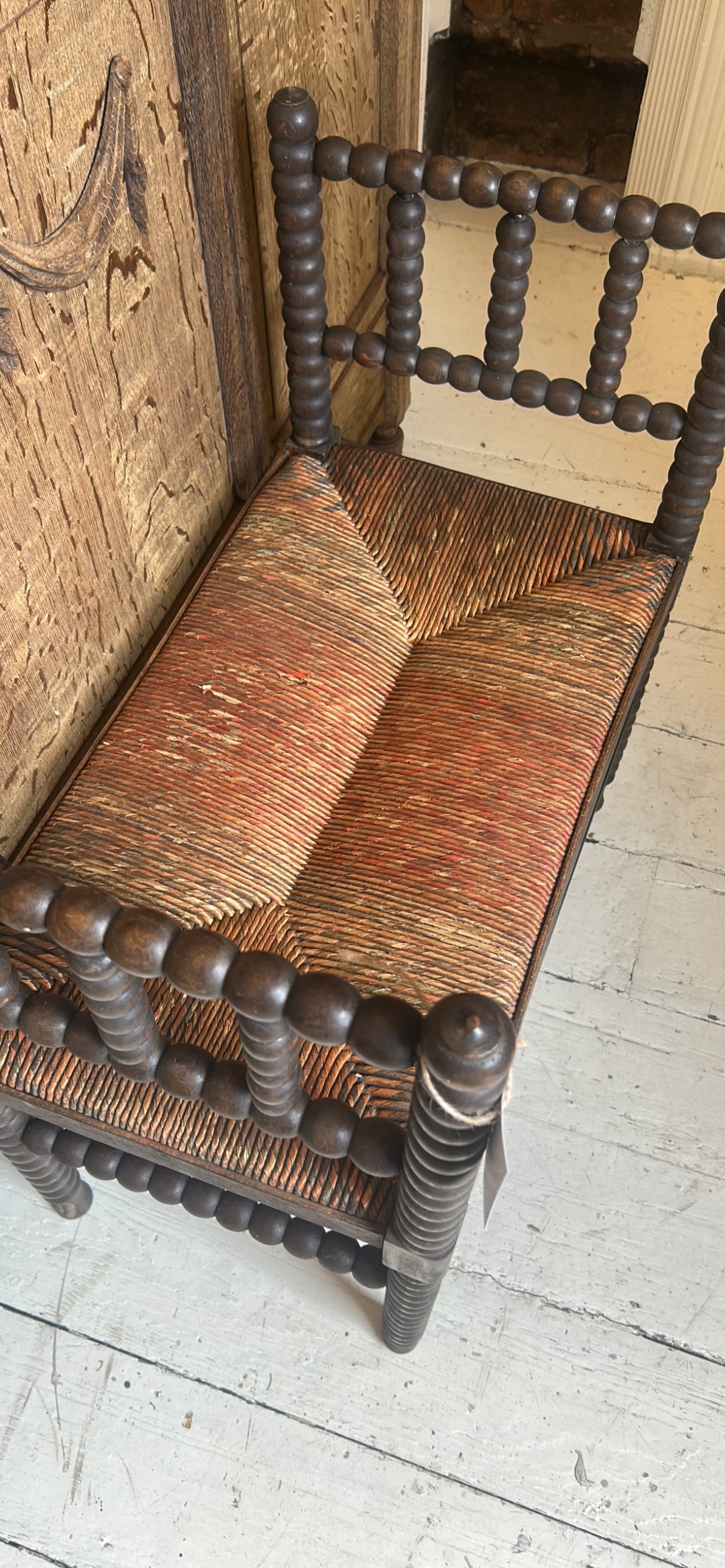 French antique Bobbin chair bench