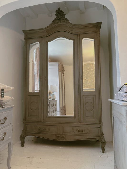 French antique painted armoire - wardrobe