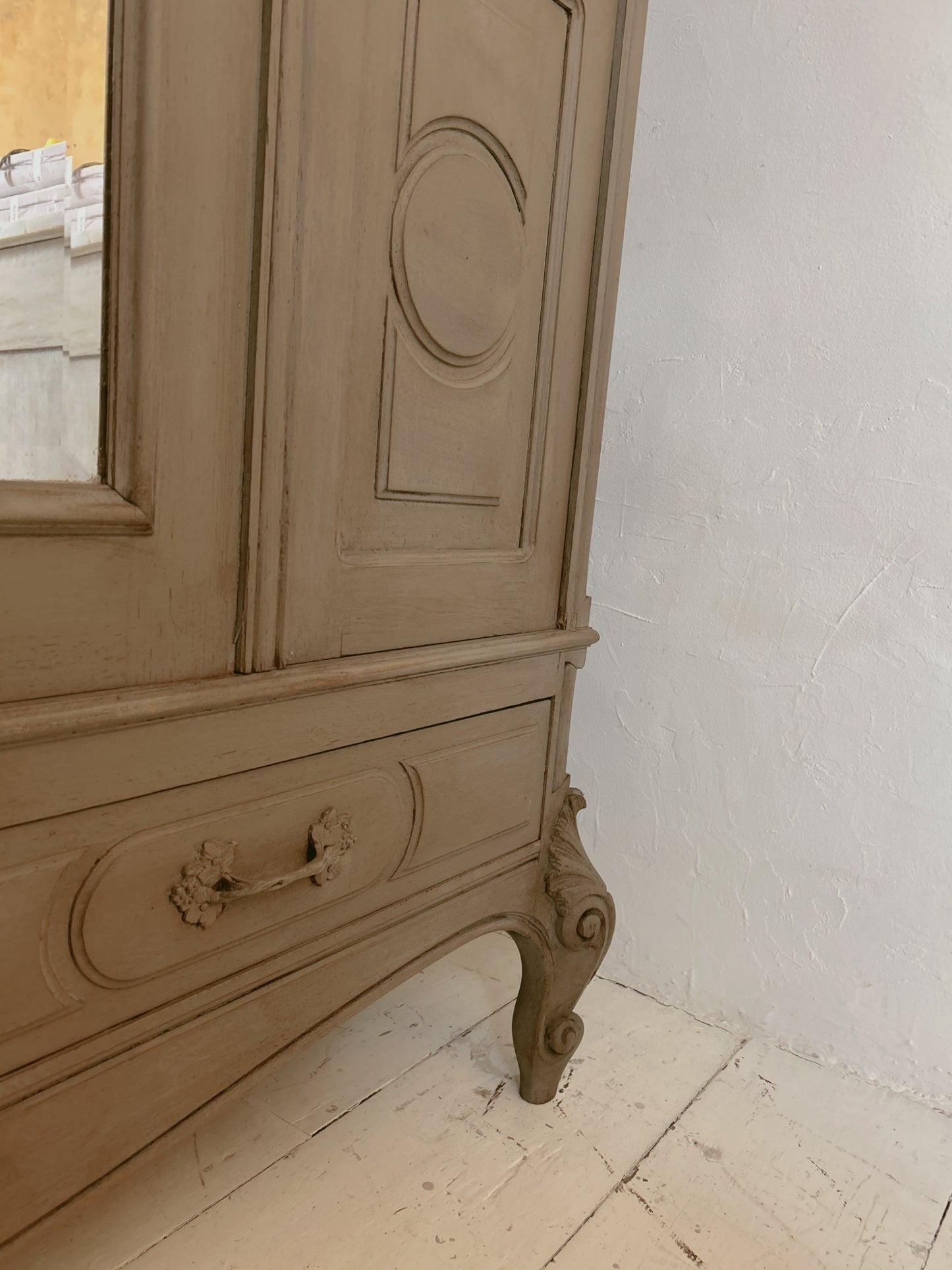 French antique painted armoire - wardrobe