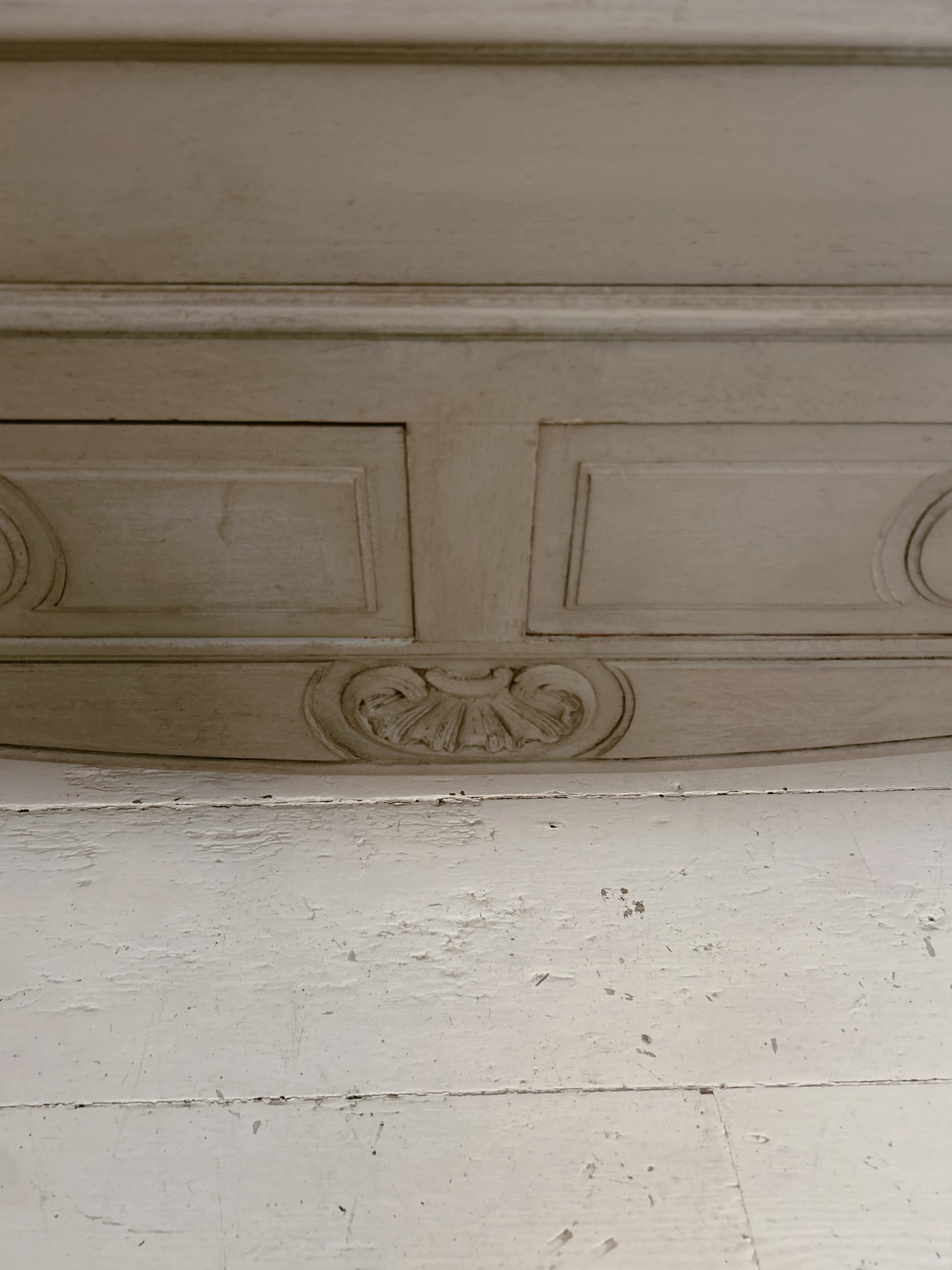French antique painted armoire - wardrobe