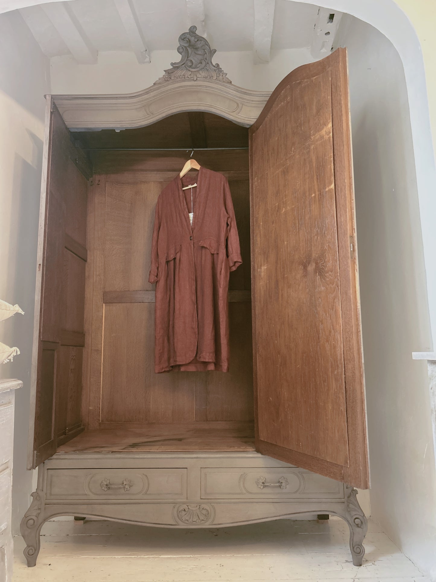 French antique painted armoire - wardrobe