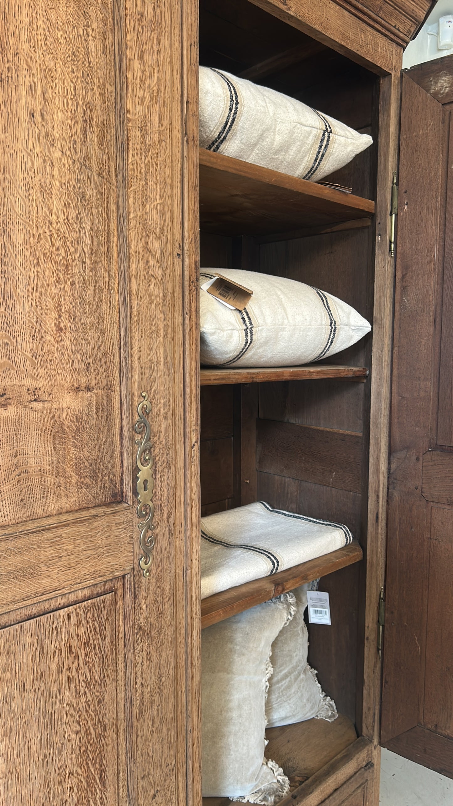 French antique armoire - linen cupboard