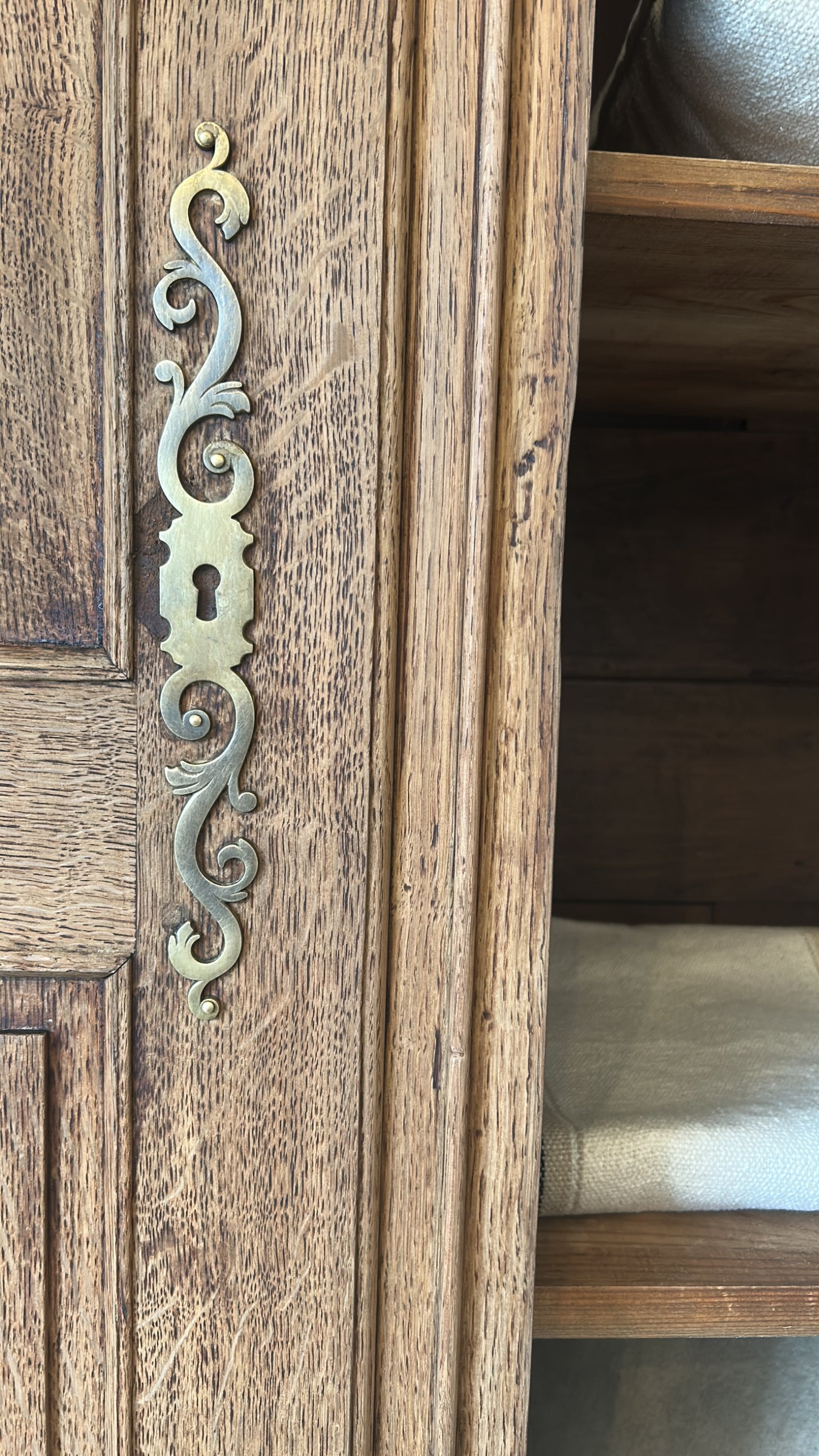 French antique armoire - linen cupboard
