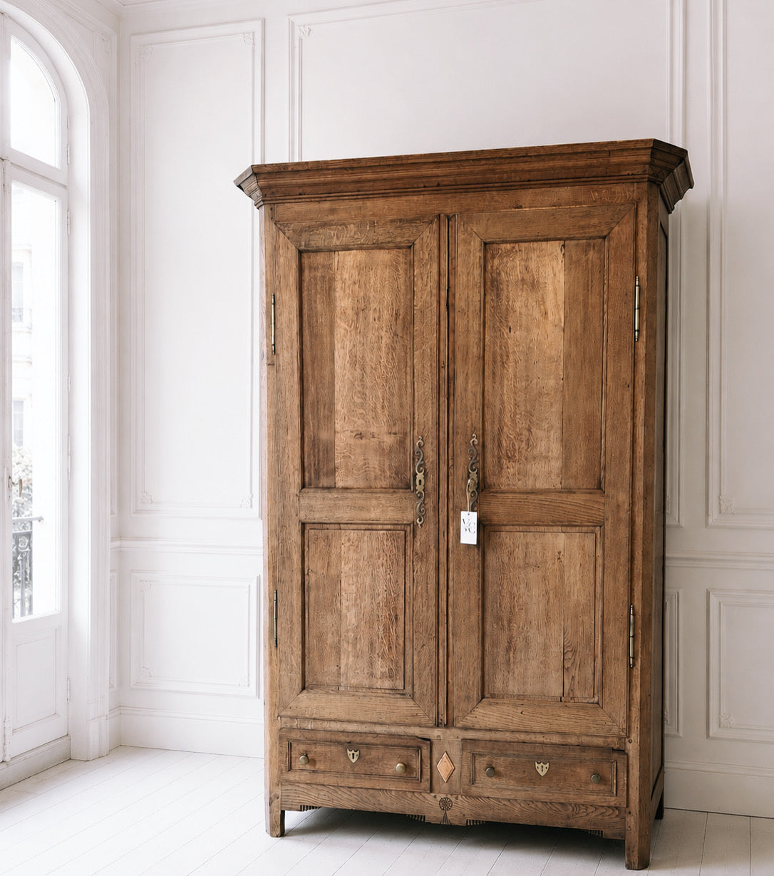 French antique armoire - linen cupboard