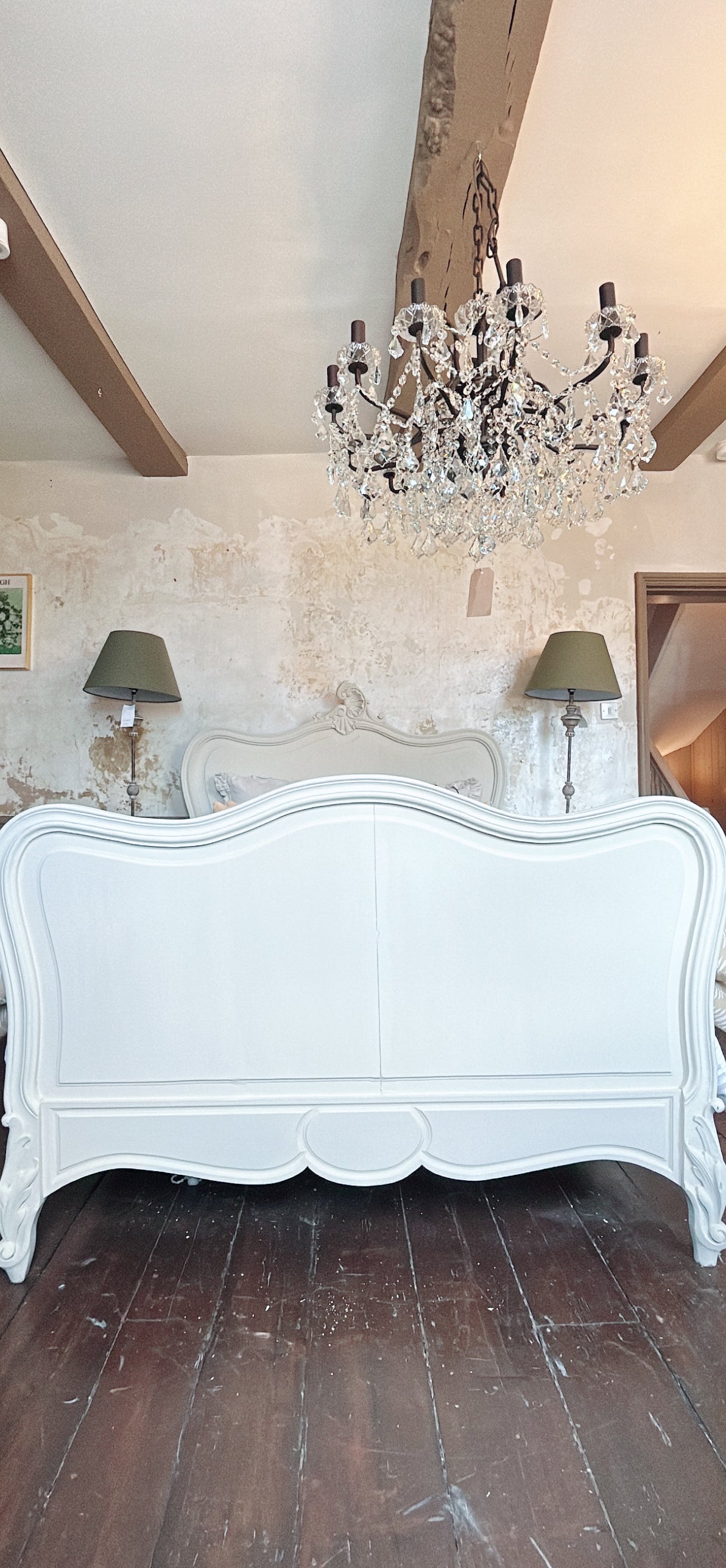 Painted antique French Louis XV Double bed