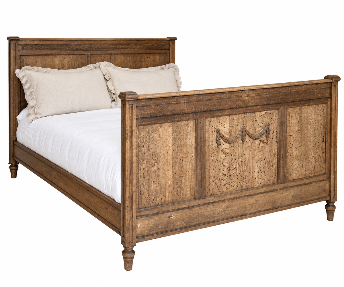 Antique French Oak Double Bed