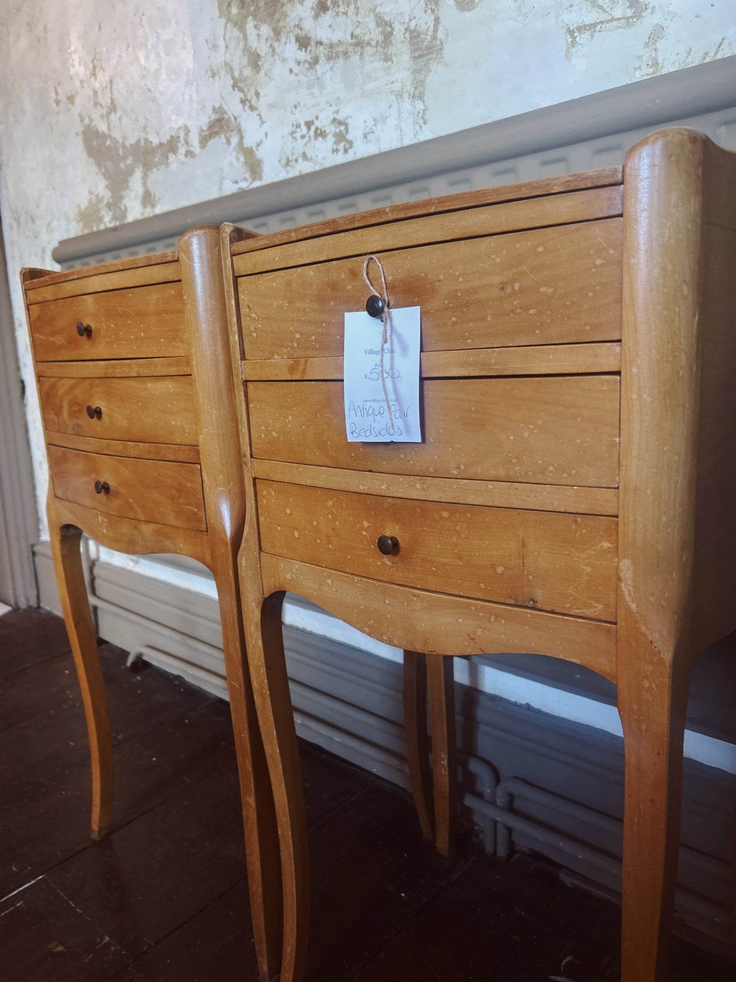 Pair French Louis Bedsides tables - drawers