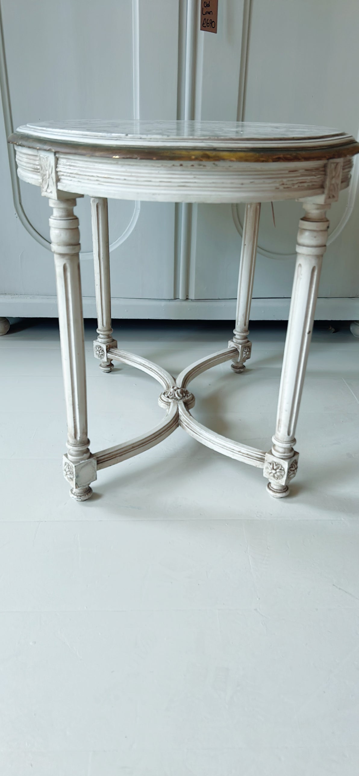 Vintage marble top coffee table - side table
