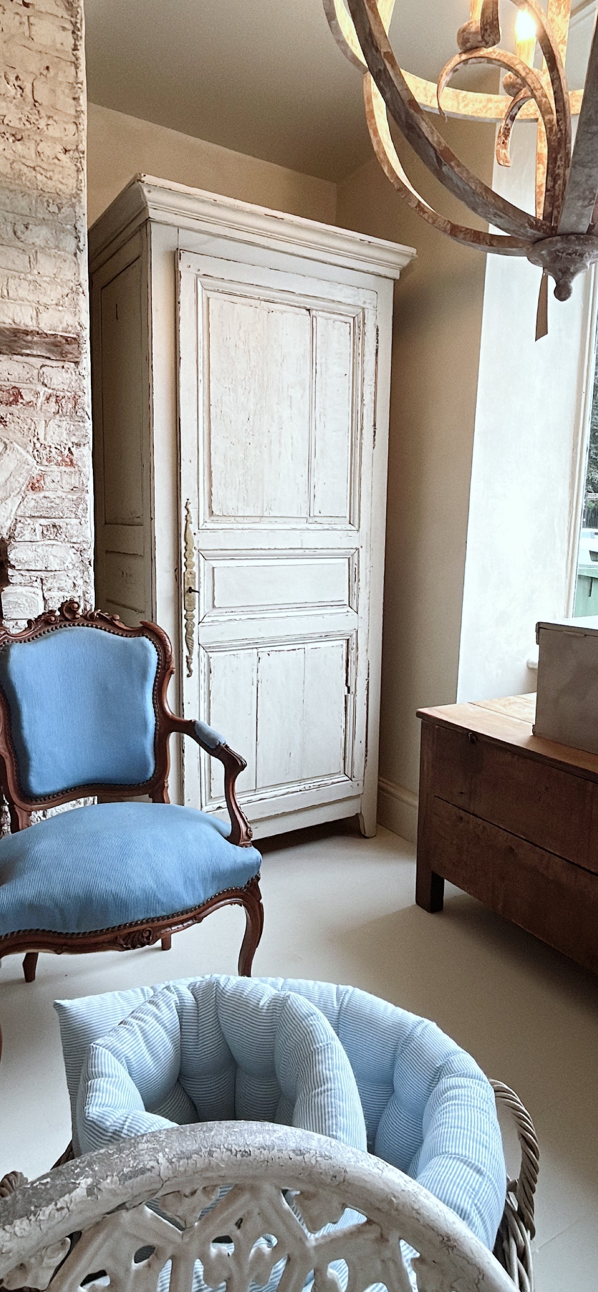 Antique Flemish armoire painted