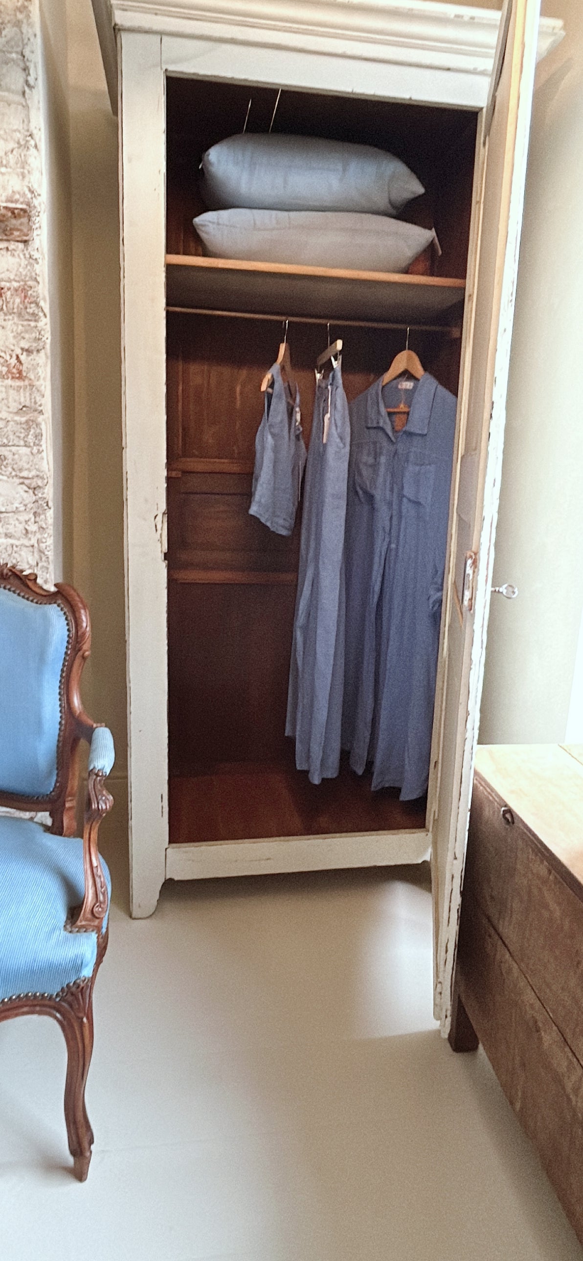 Antique Flemish armoire painted
