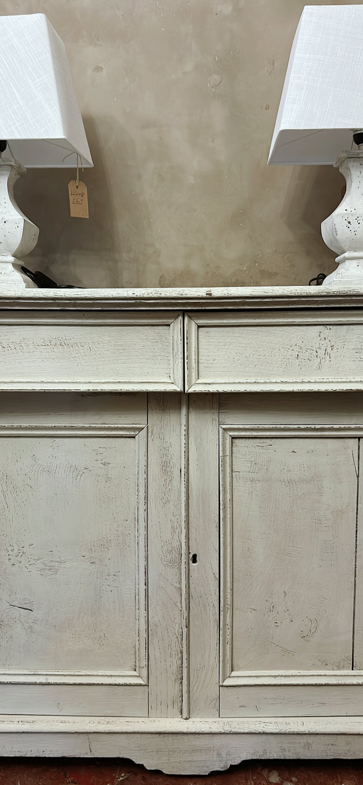 Antique painted sideboard - cupboard old linen
