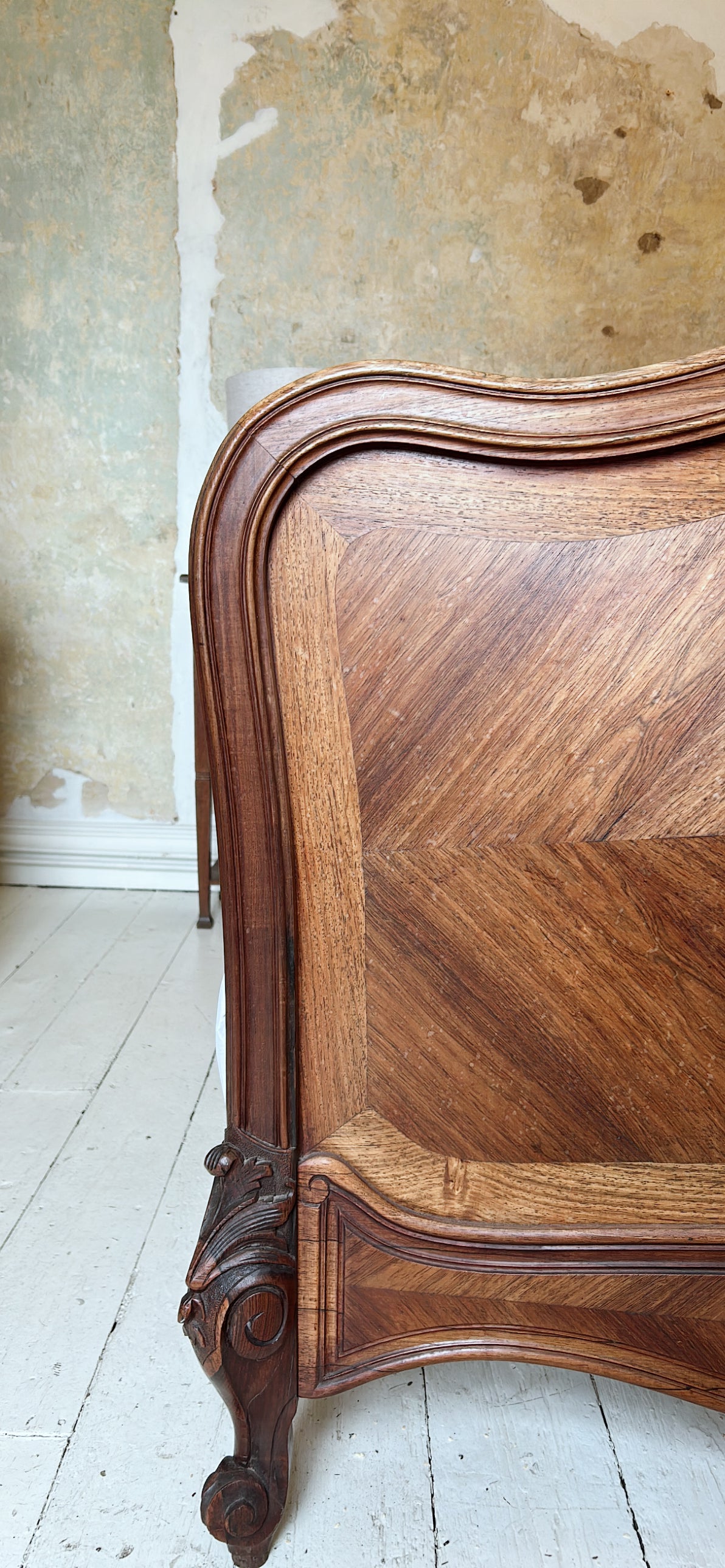 Antique walnut French double bed