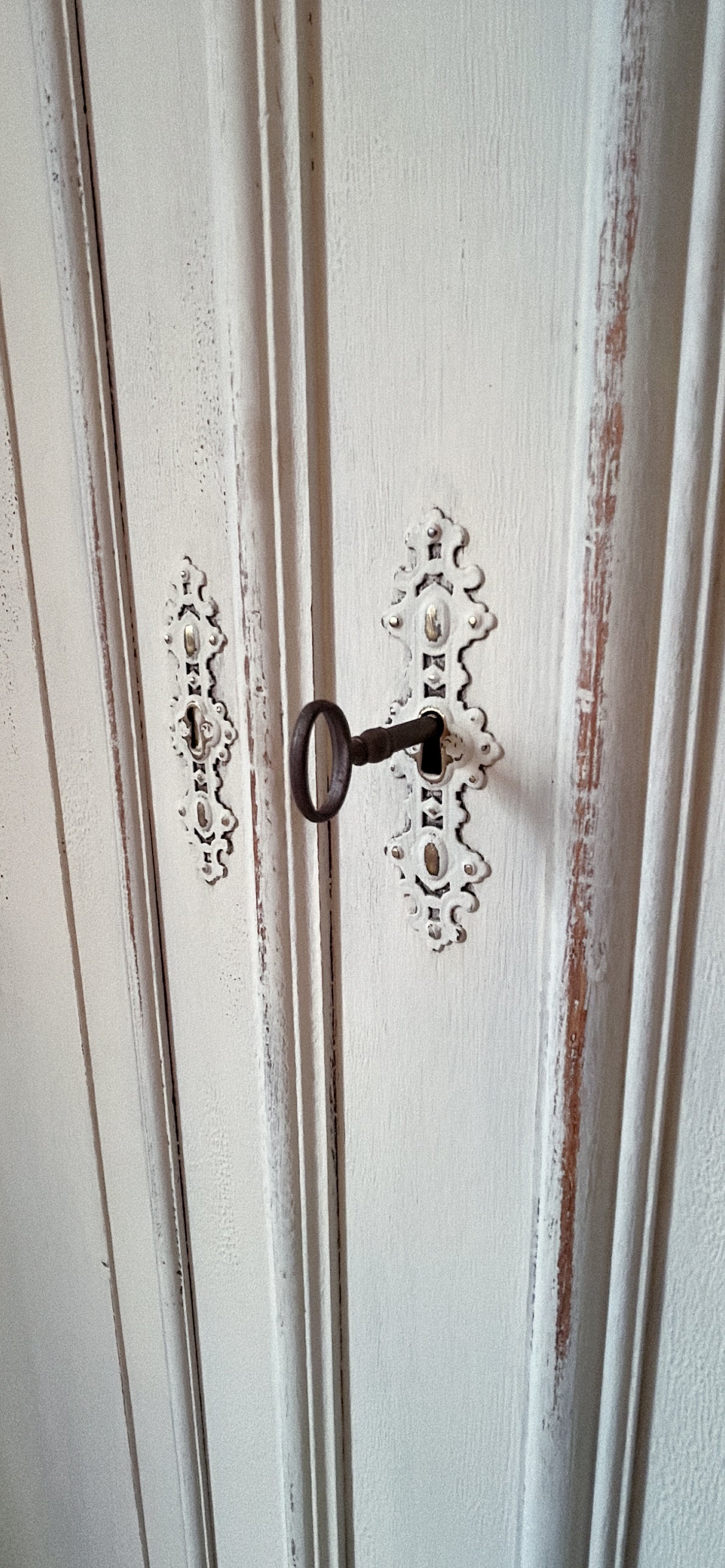 Painted antique oak Renaissance Armoire available- Old Linen