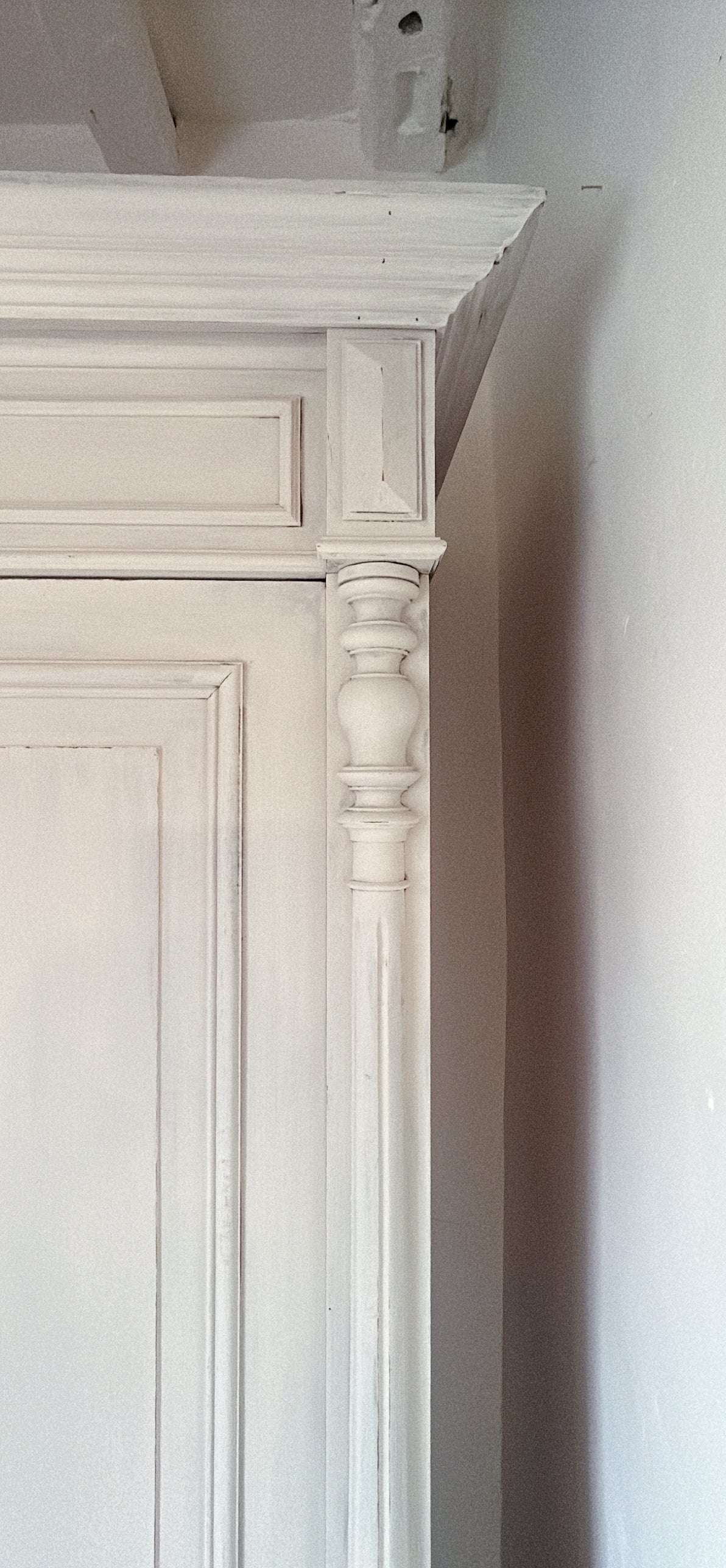 Painted antique oak Renaissance Armoire available- Old Linen