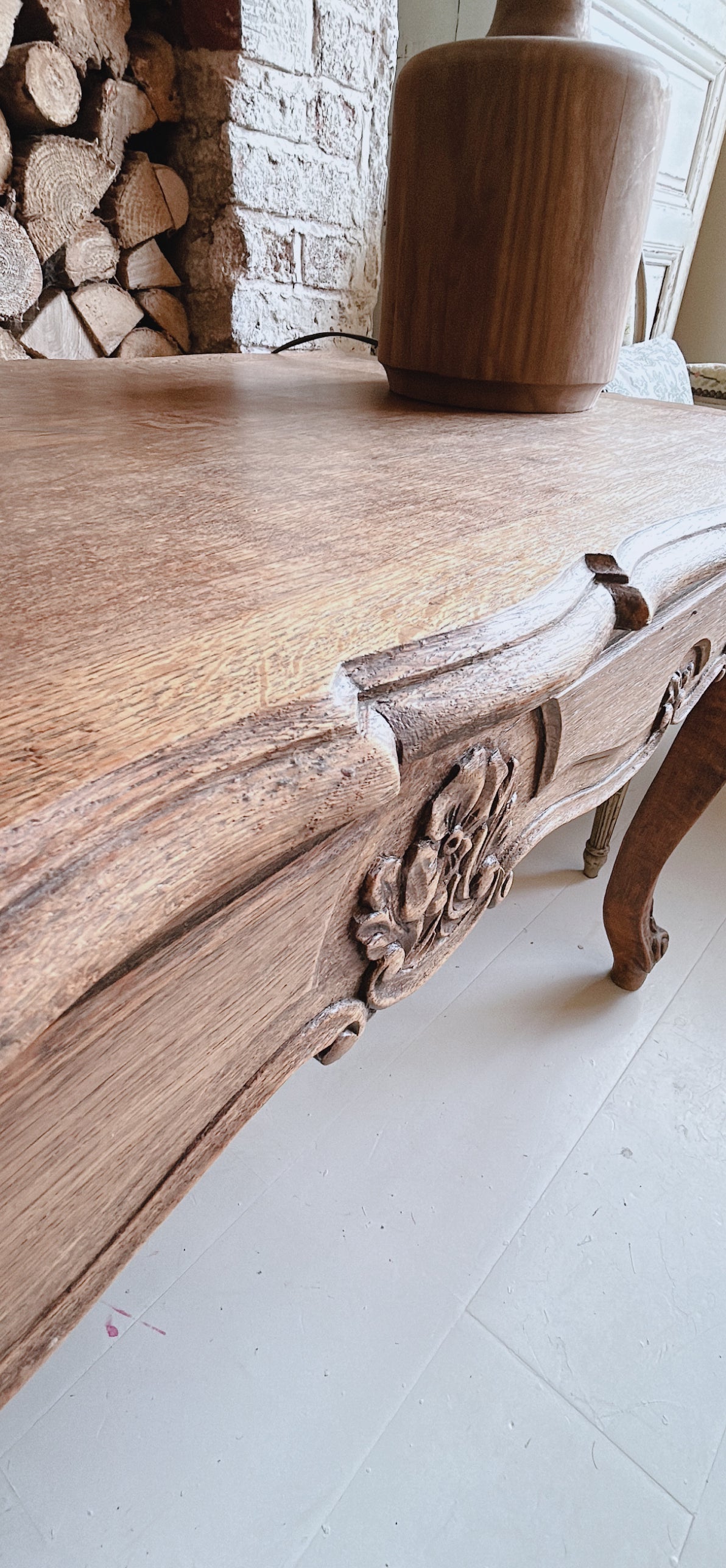 French Louis Oak coffee - side table