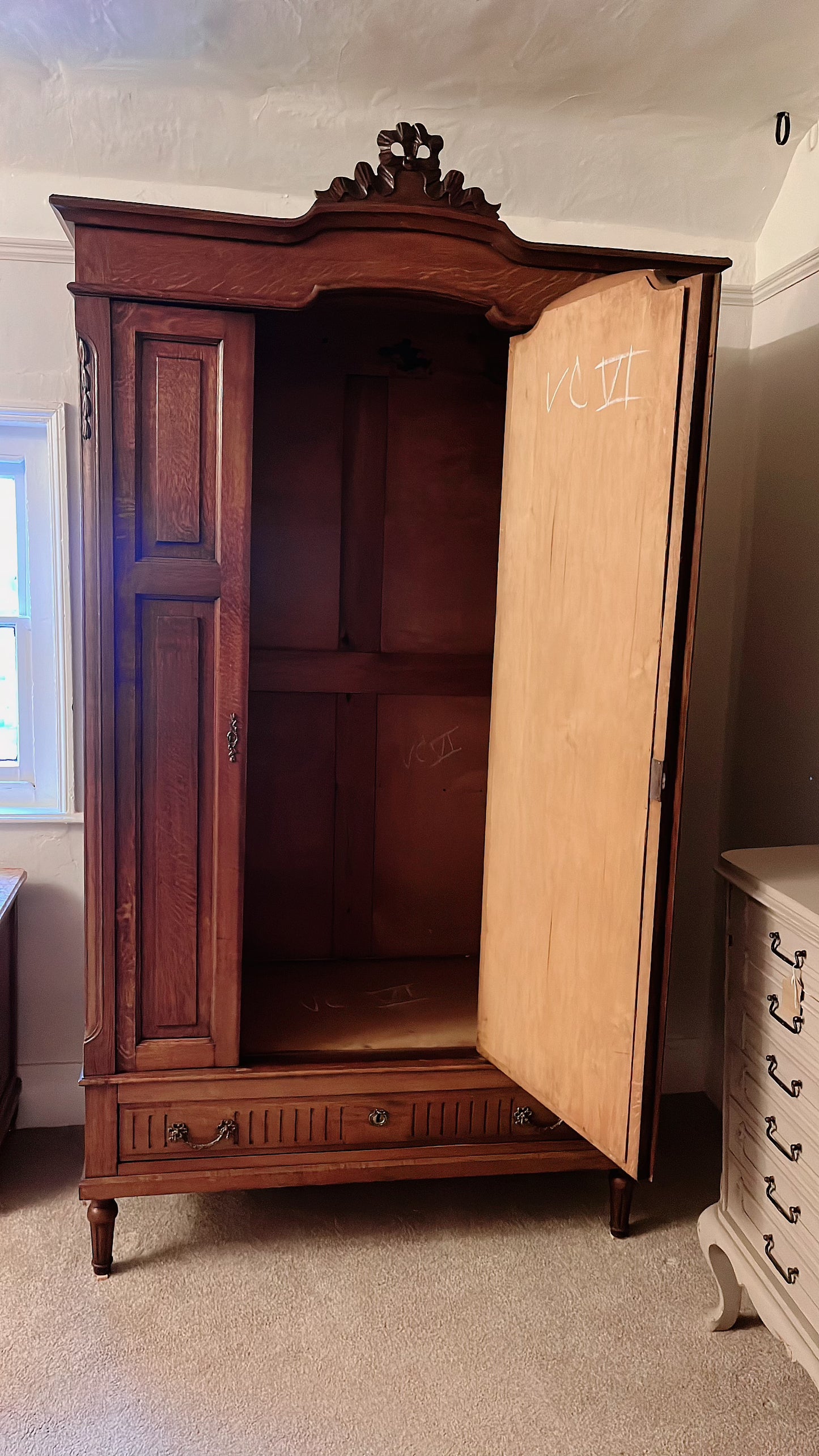 French oak antique armoire