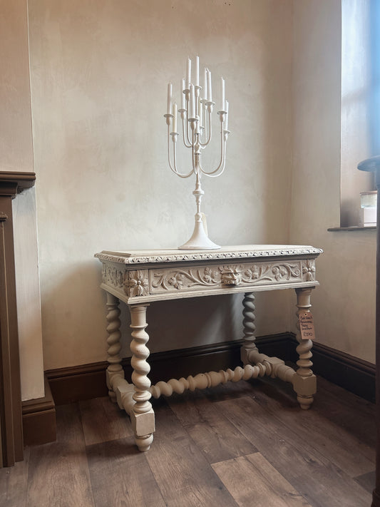 French Renaissance painted table with drawer.