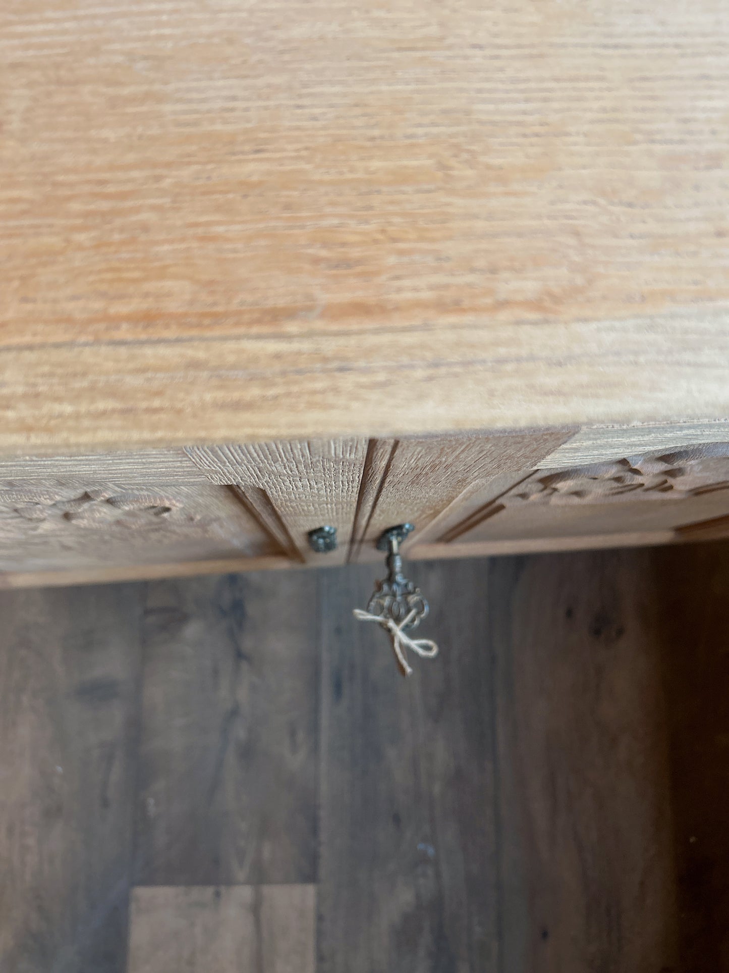 Raw oak french Louis 2 door cabinet