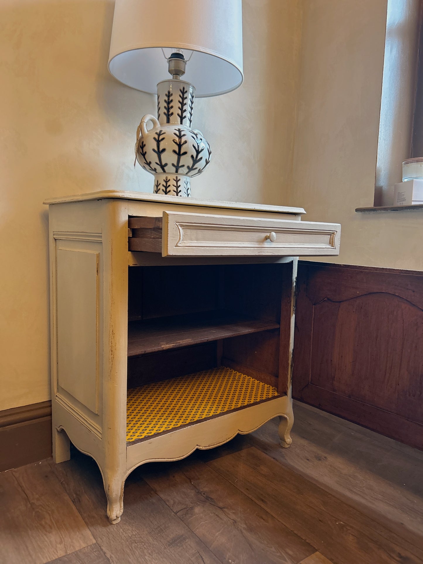 French oak painted cabinet