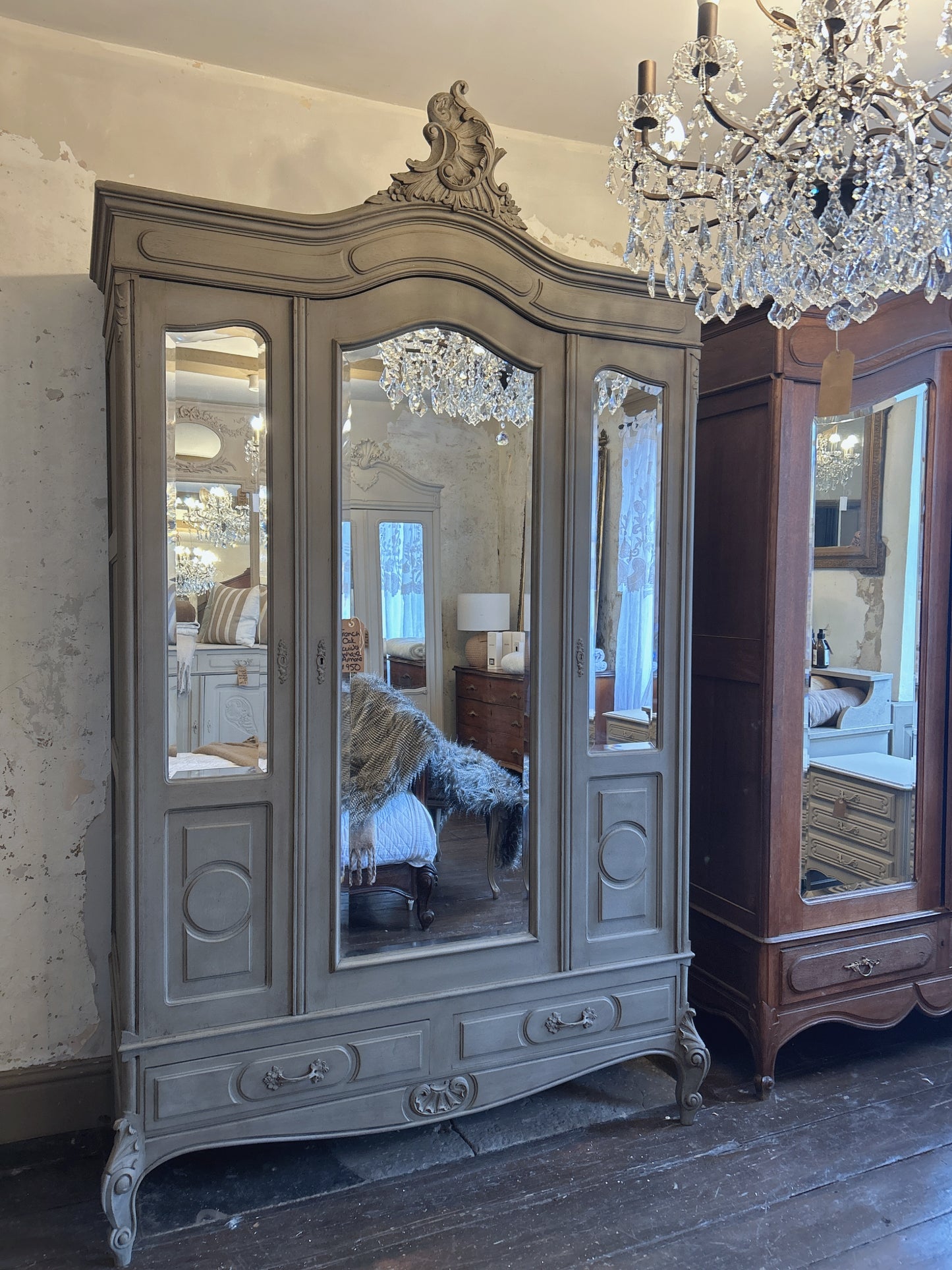 French antique painted armoire