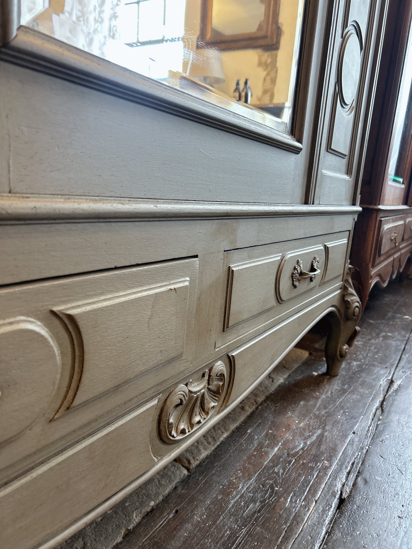 French antique painted armoire