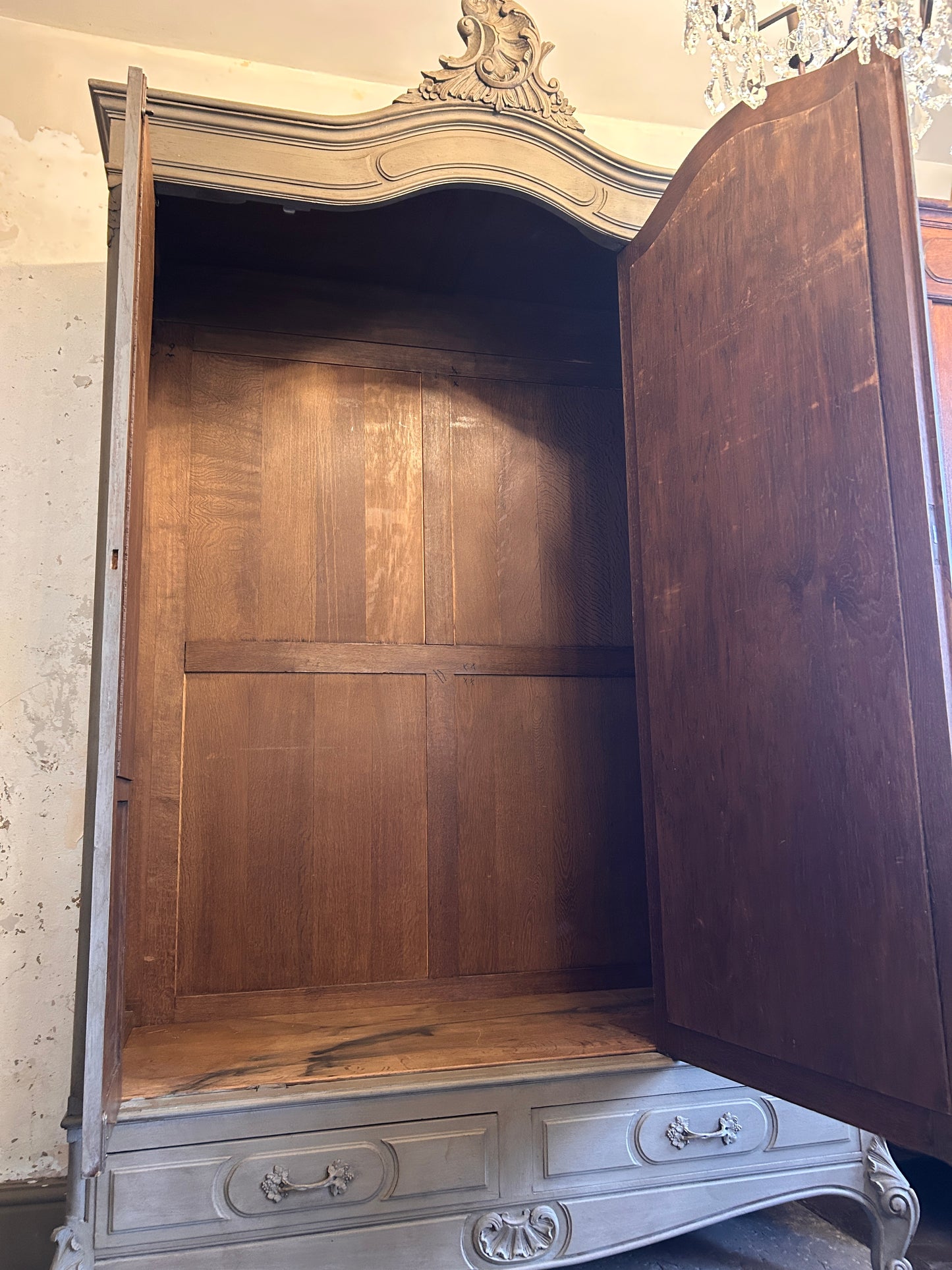 French antique painted armoire