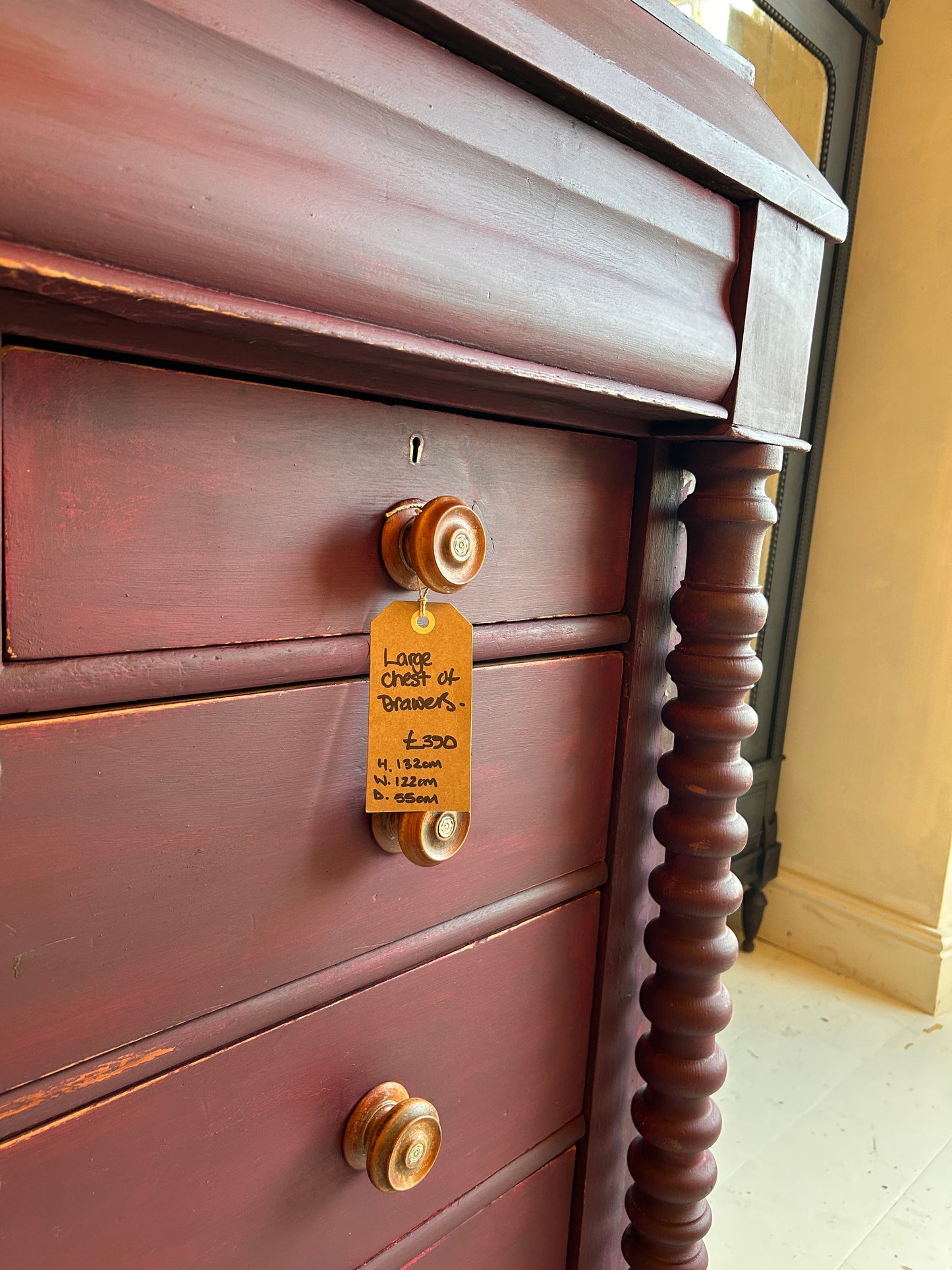 Victorian painted large chest of drawers