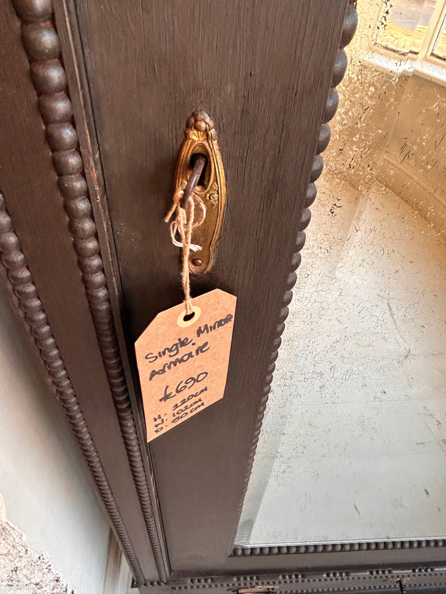 Antique French black painted armoire