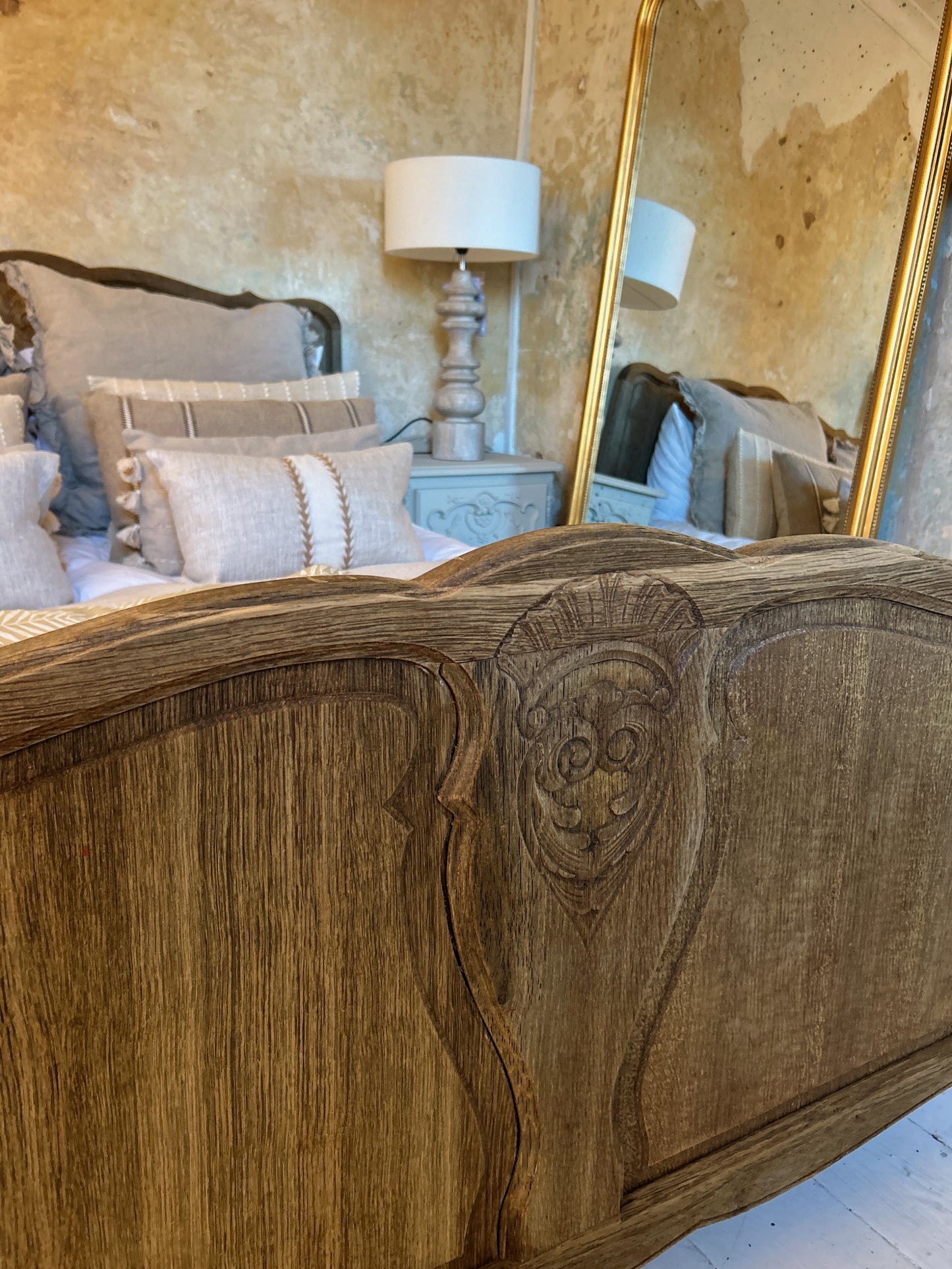 French oak kingsize bed