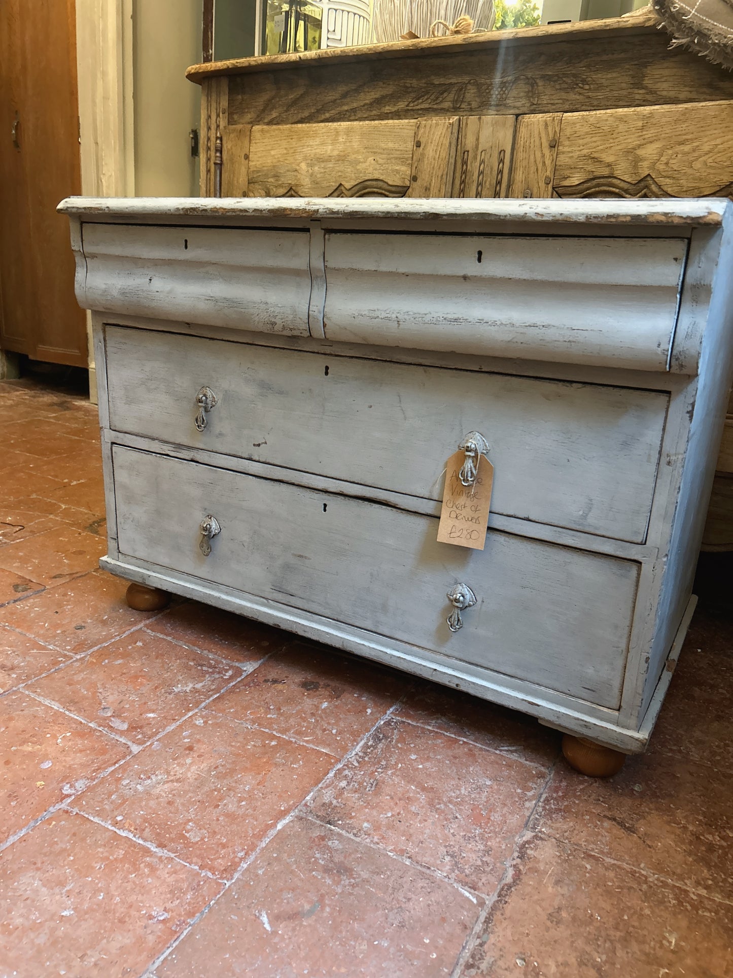 Antique painted chest of drawers