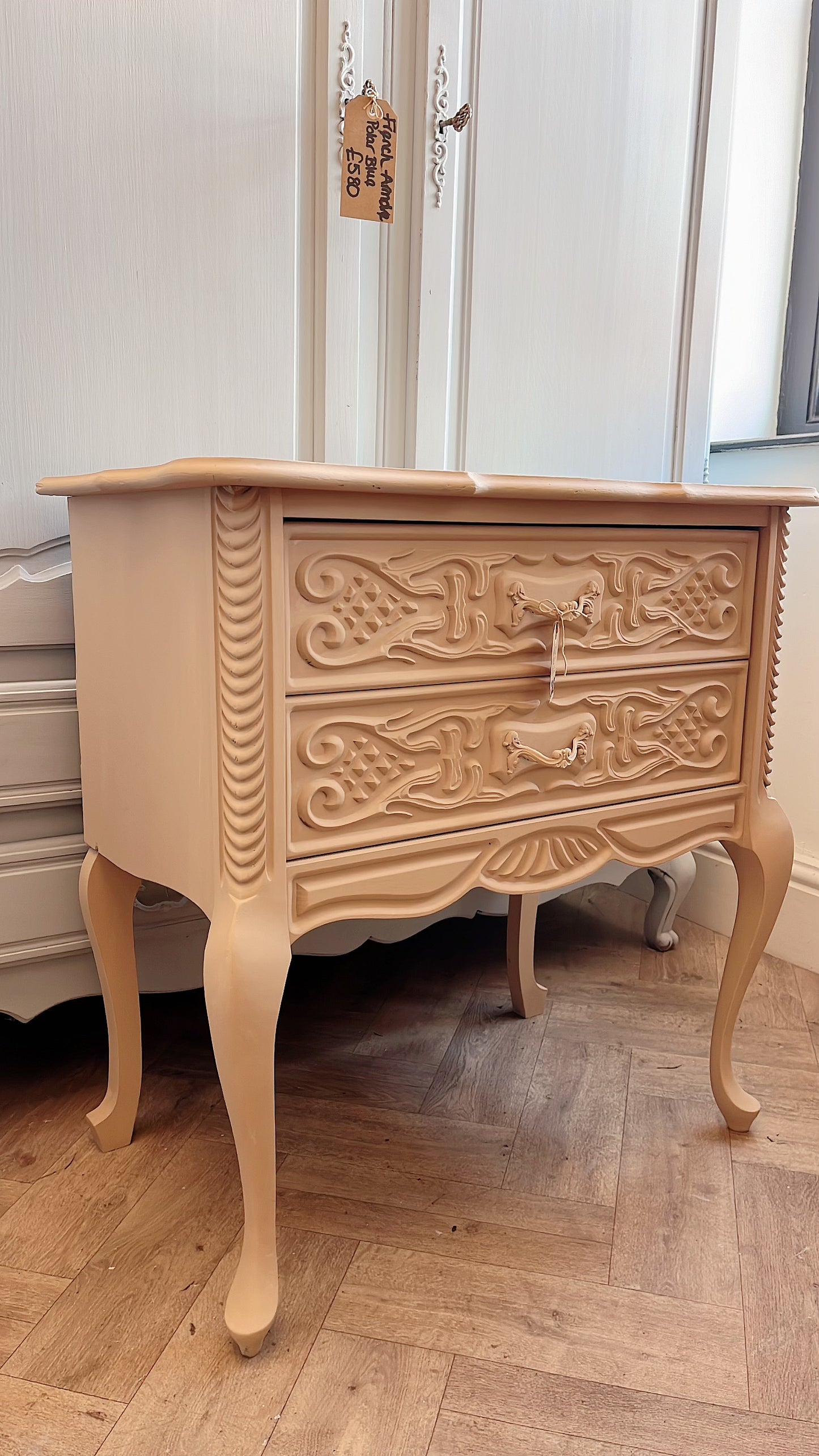 Painted petite chest of drawers in Topaz