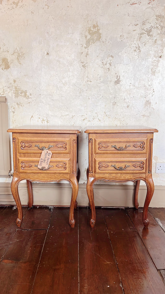 Pair of Oak French bedside tables