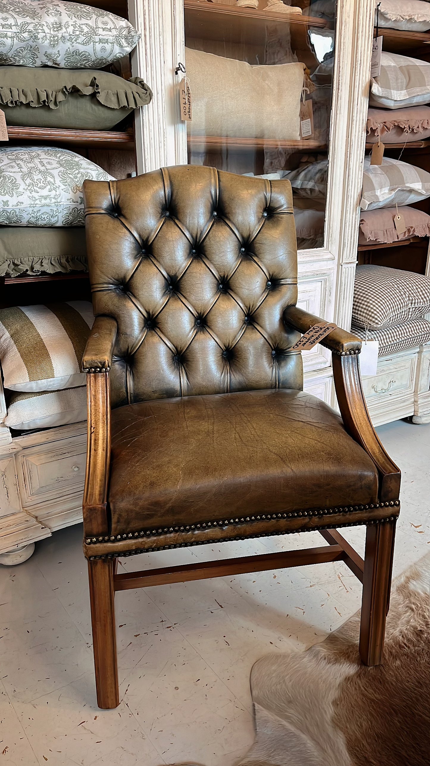 Vintage mahogany & leather chair