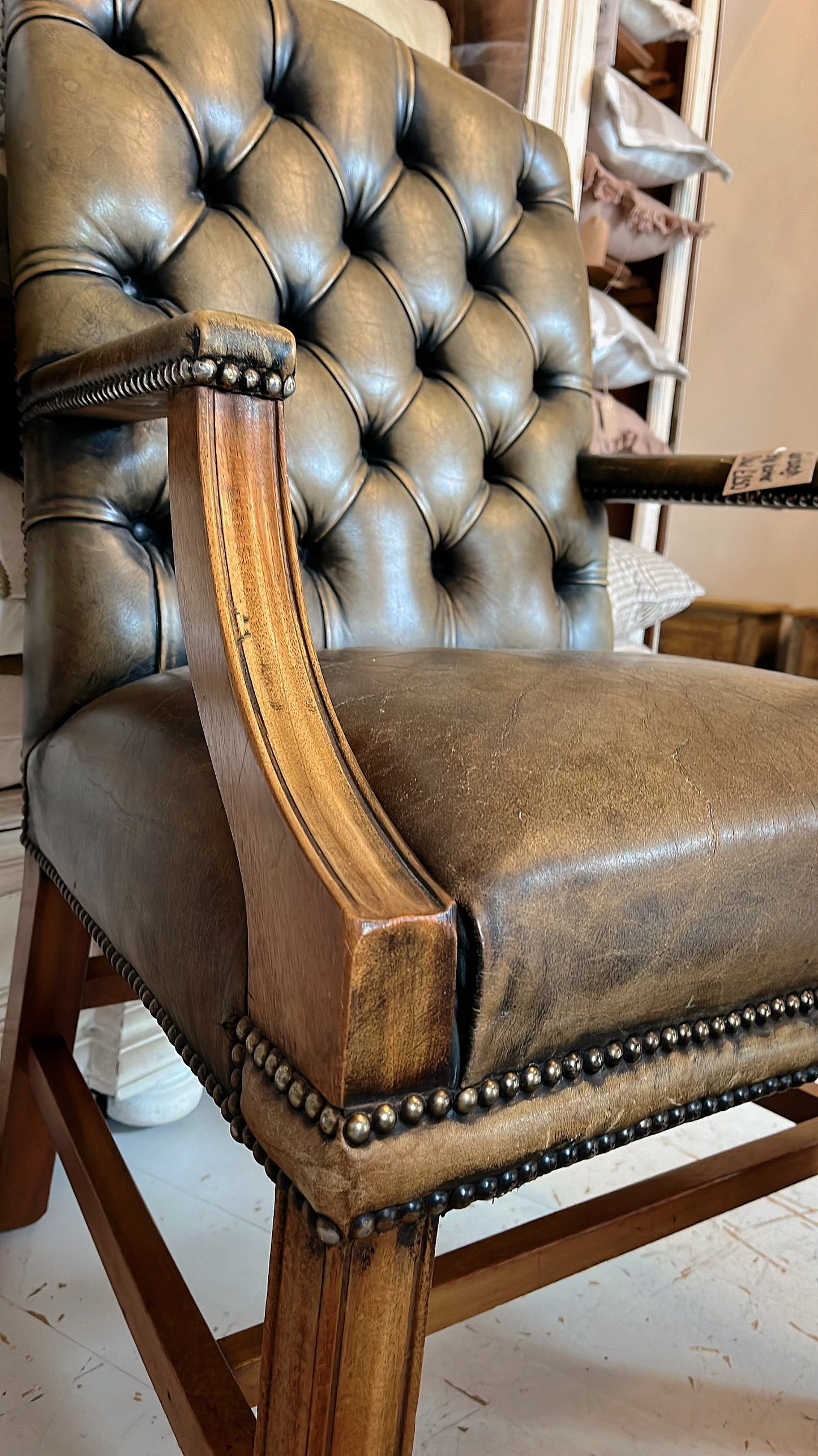 Vintage mahogany & leather chair