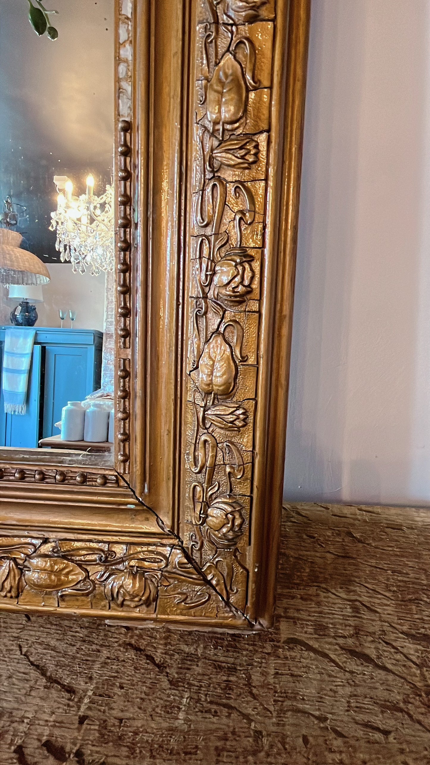 Antique gold mirror