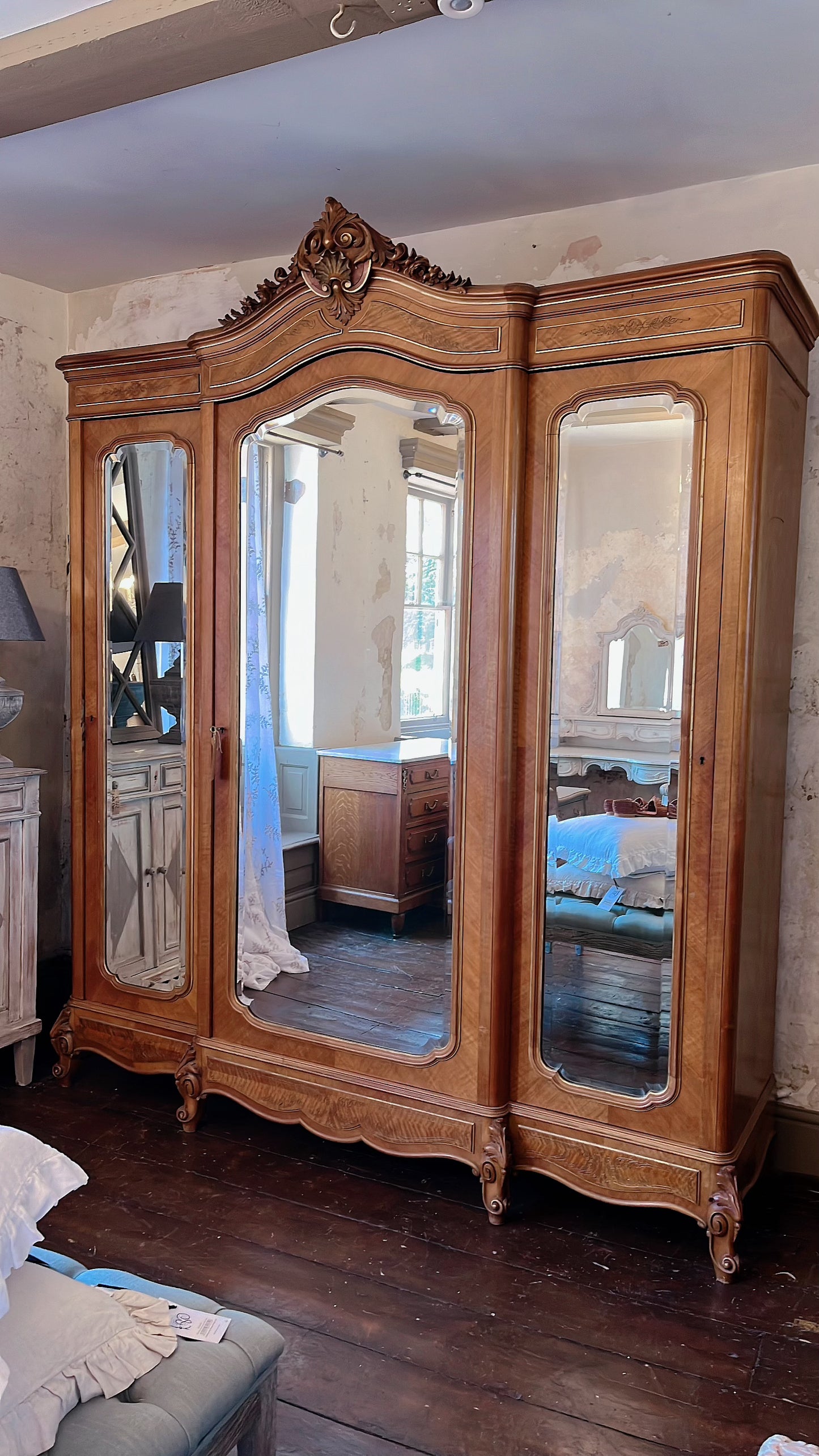 Antique French Louis armoire walnut