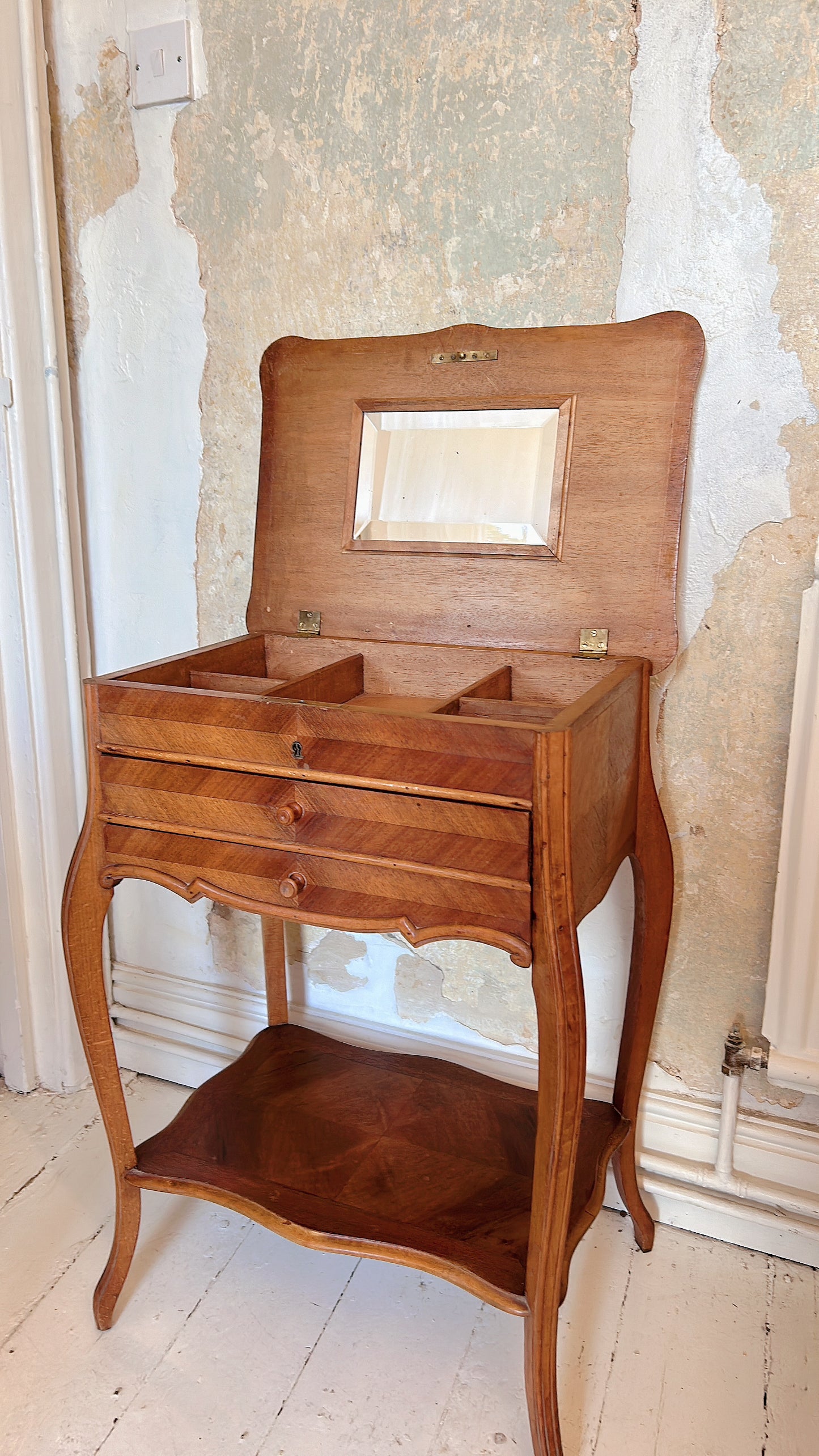 French walnut vanity table