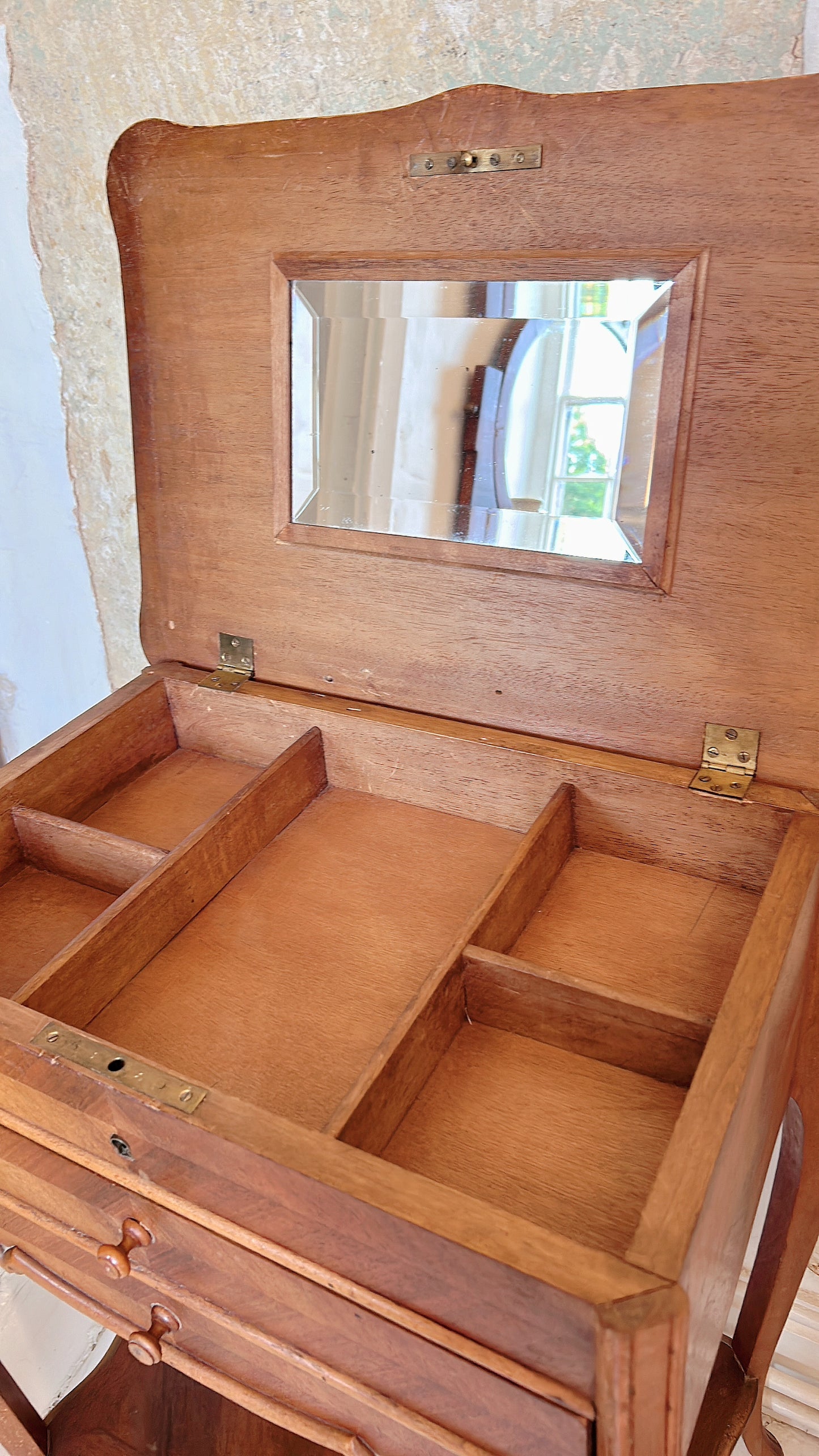 French walnut vanity table