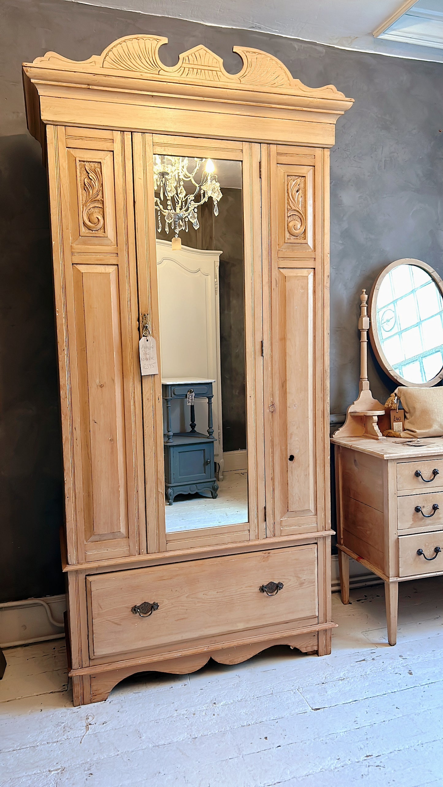 Antique pine wardrobe