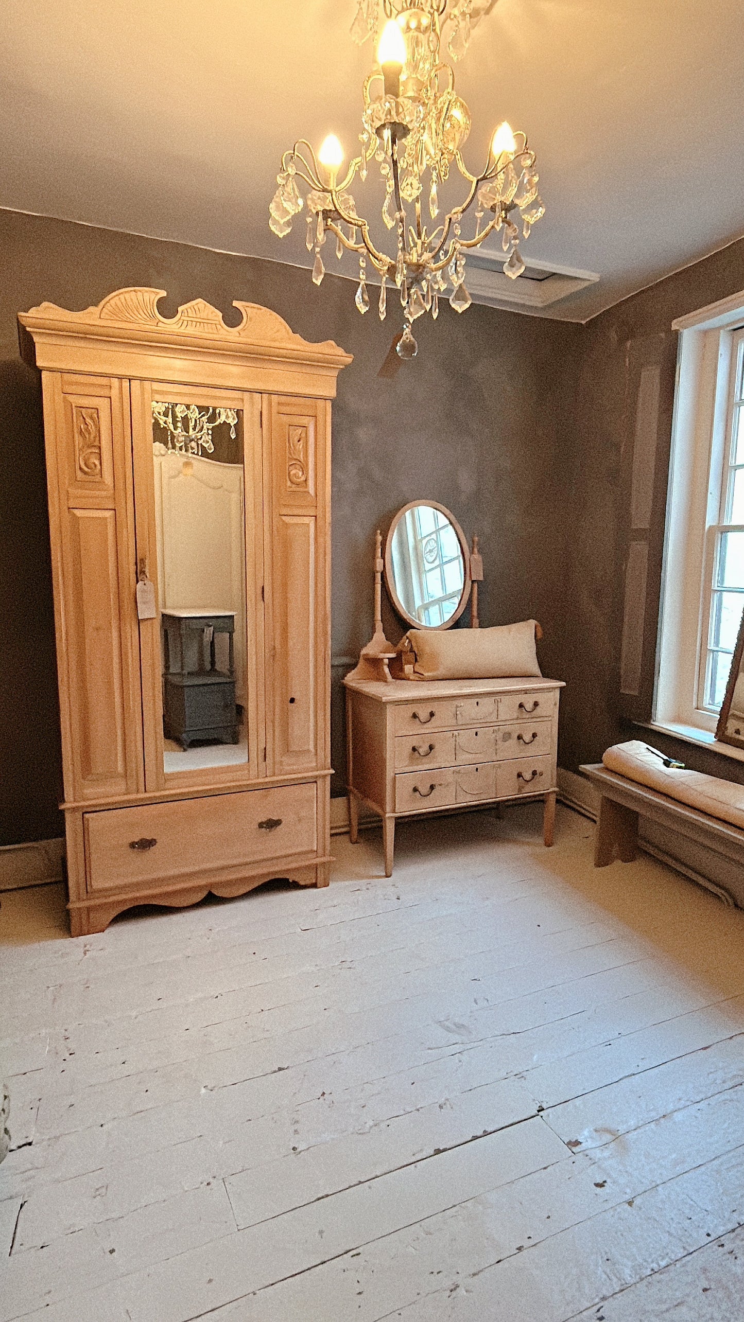 Antique pine wardrobe