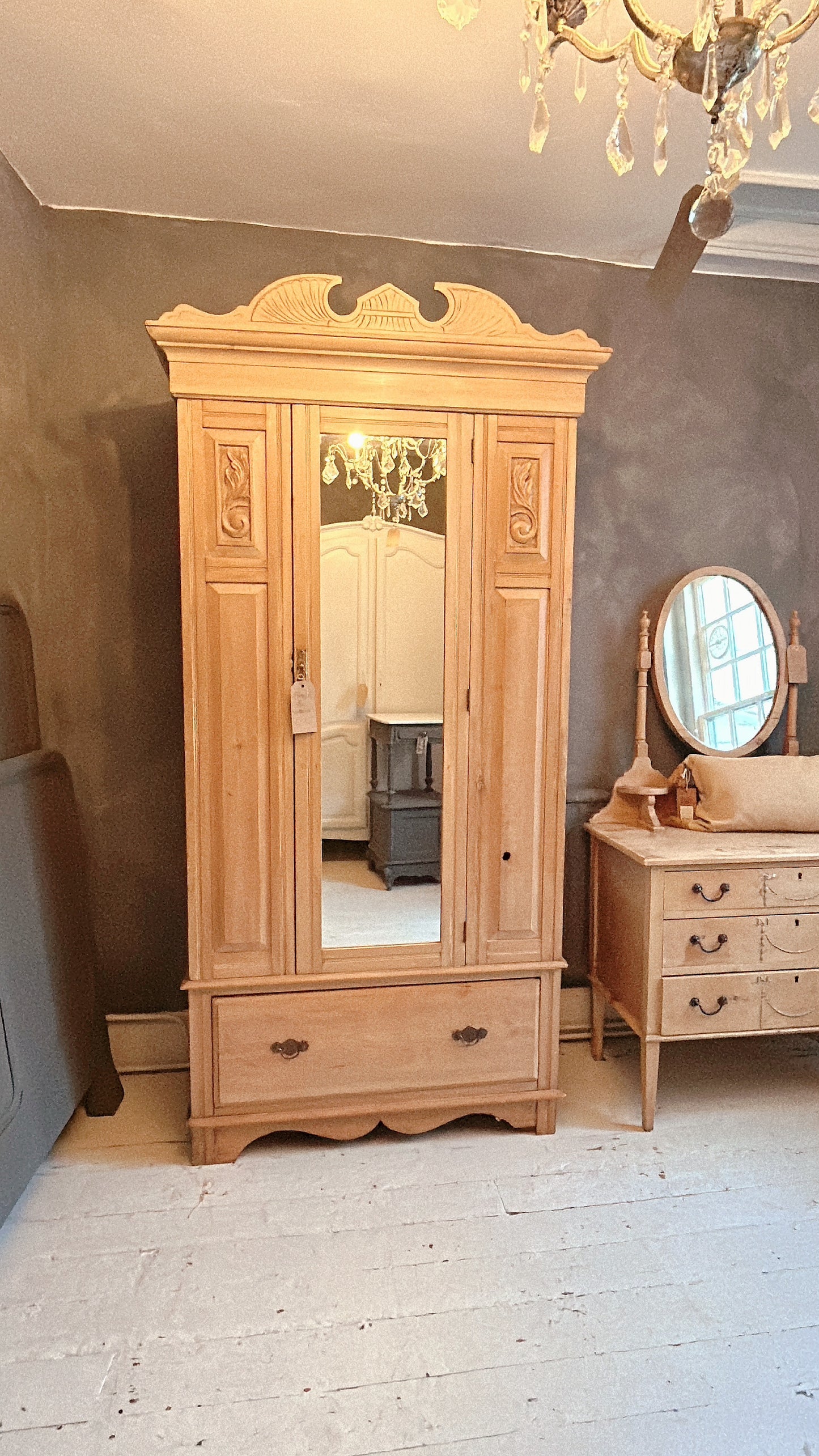 Antique pine wardrobe