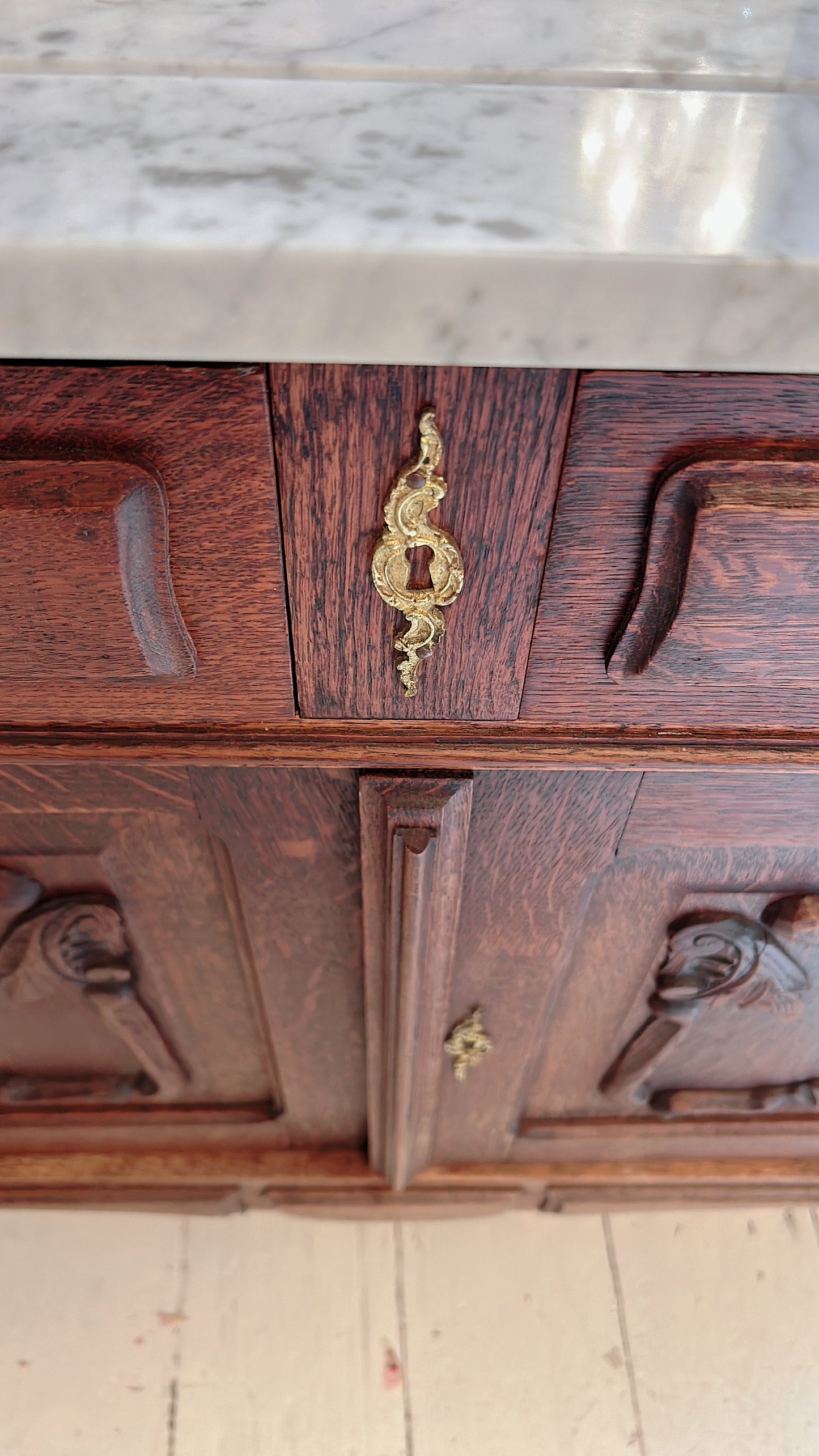 French oak & marble Louis xv washstand