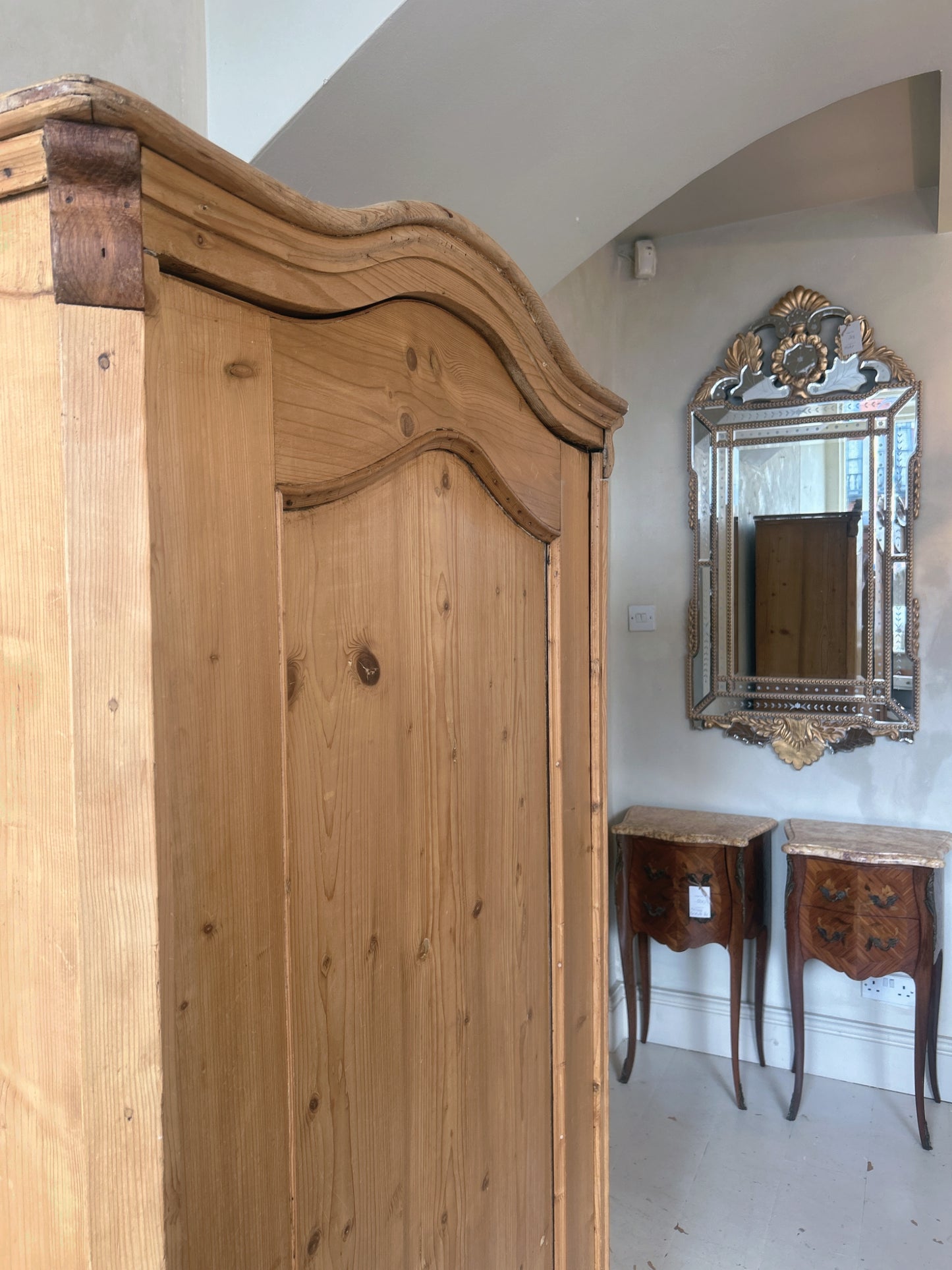 Antique pine french petite armoire