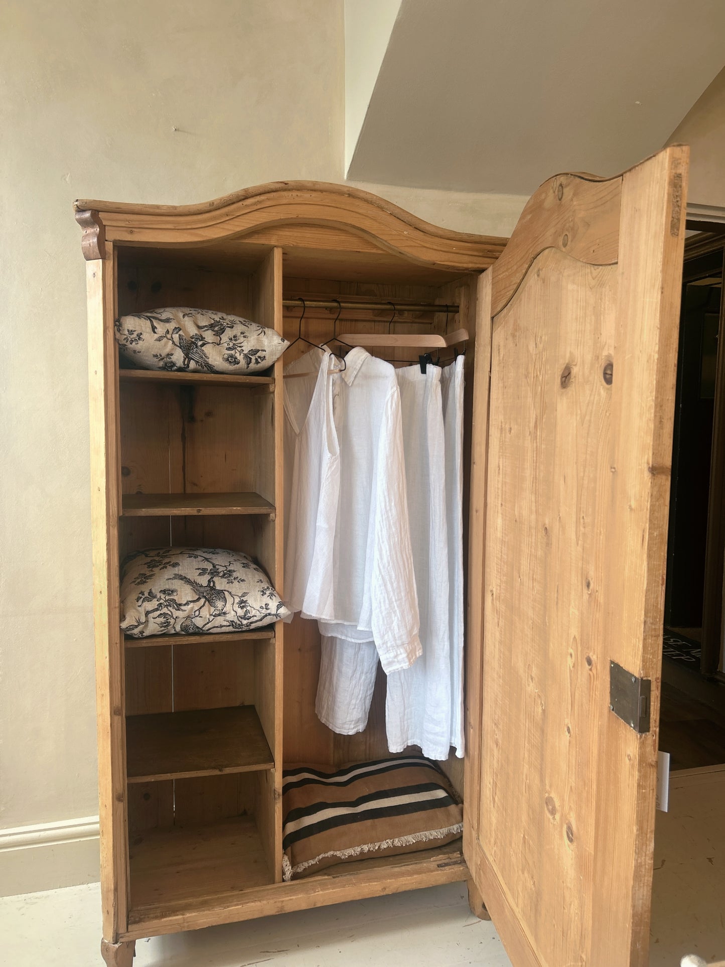 Antique pine french petite armoire