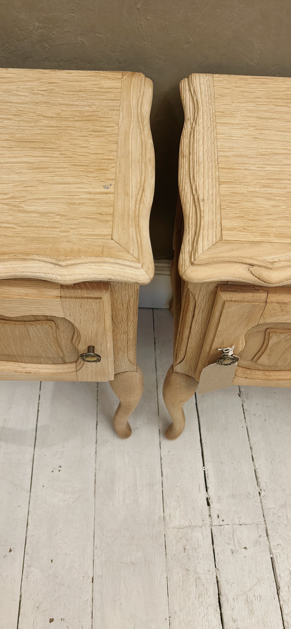 Pair French Oak Bedsides