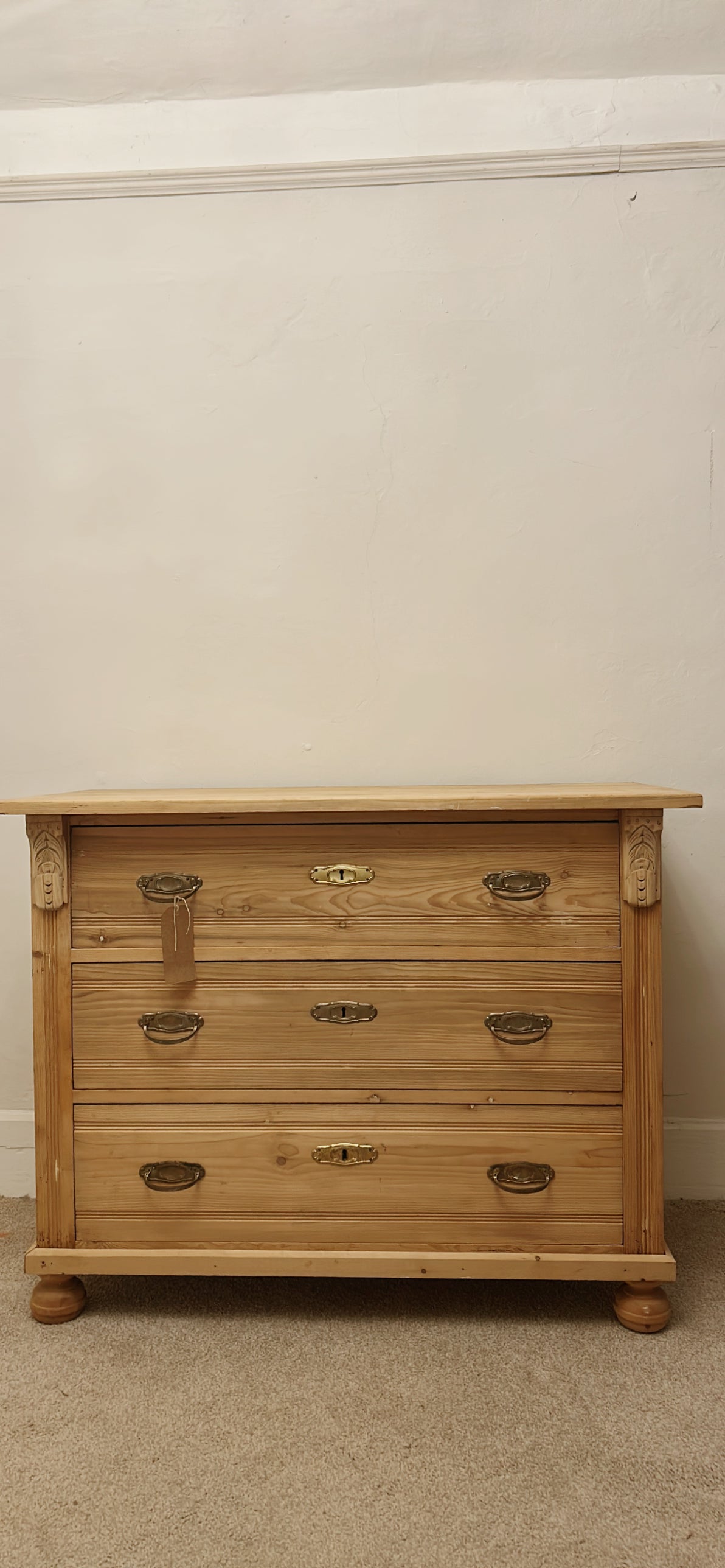 Vintage pine European chest of drawers