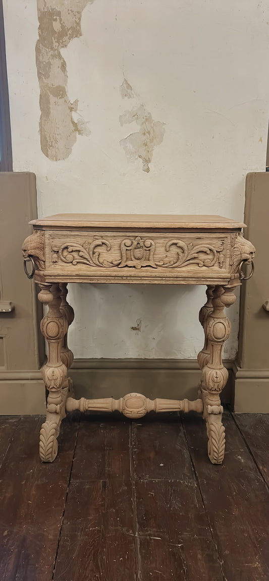 Antique Flemish Oak vanity (lift up lid) side table
