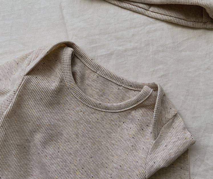 Annie & Charles® bodysuit with beanie: Beige / 3-6 M