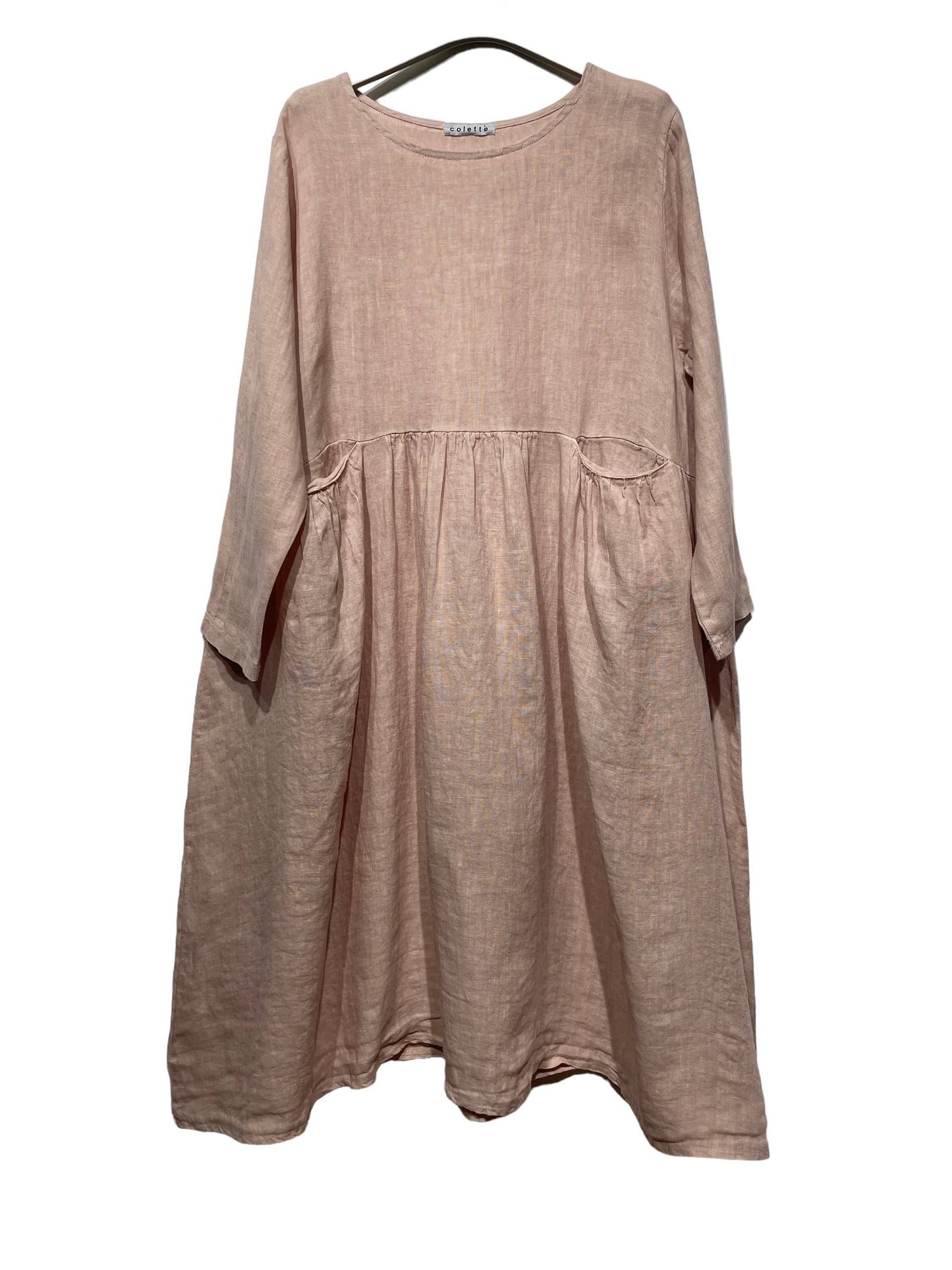 3127 LINEN DRESS SPRING SUMMER CLOTHING PLUS SIZE: CAMEL